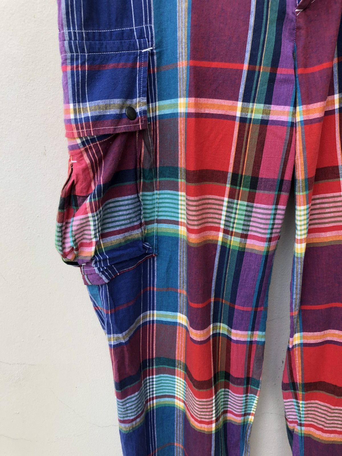 Polo Ralph Lauren Vintage 90s Polo RL Madras Tartan Cargo Trouser Pant Size US 34 / EU 50 - 9 Thumbnail