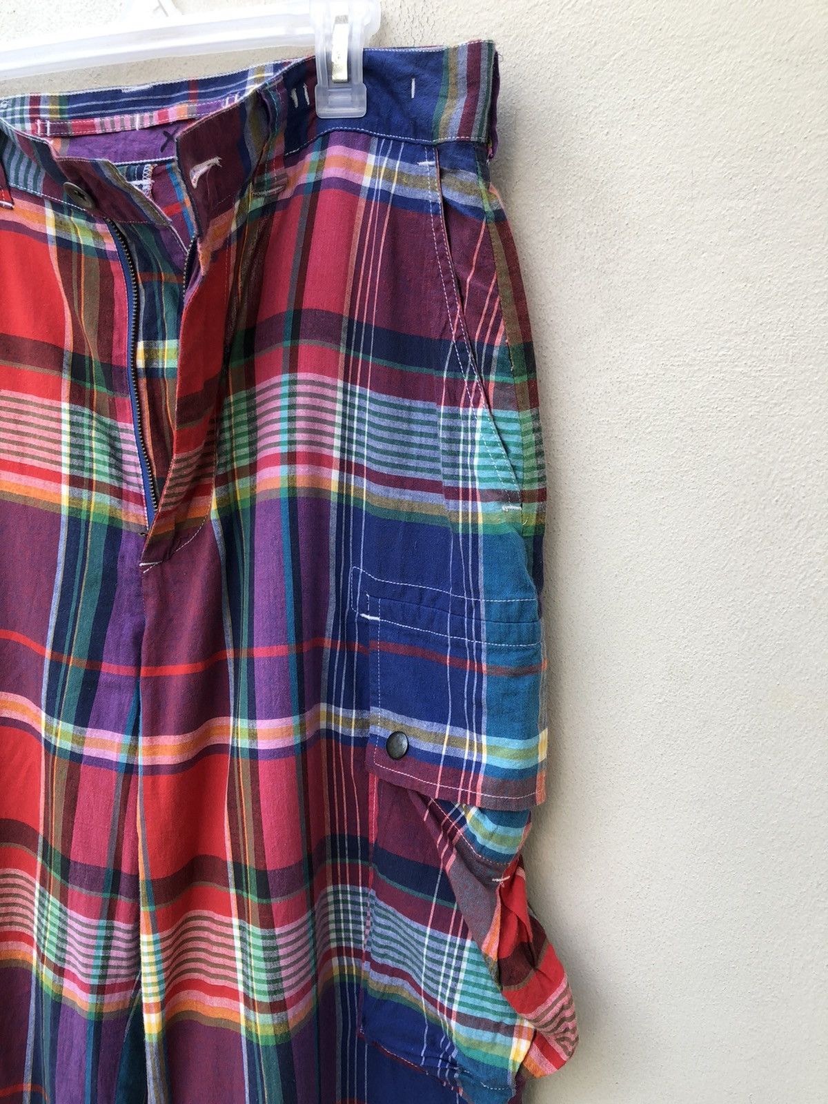 Polo Ralph Lauren Vintage 90s Polo RL Madras Tartan Cargo Trouser Pant Size US 34 / EU 50 - 11 Thumbnail