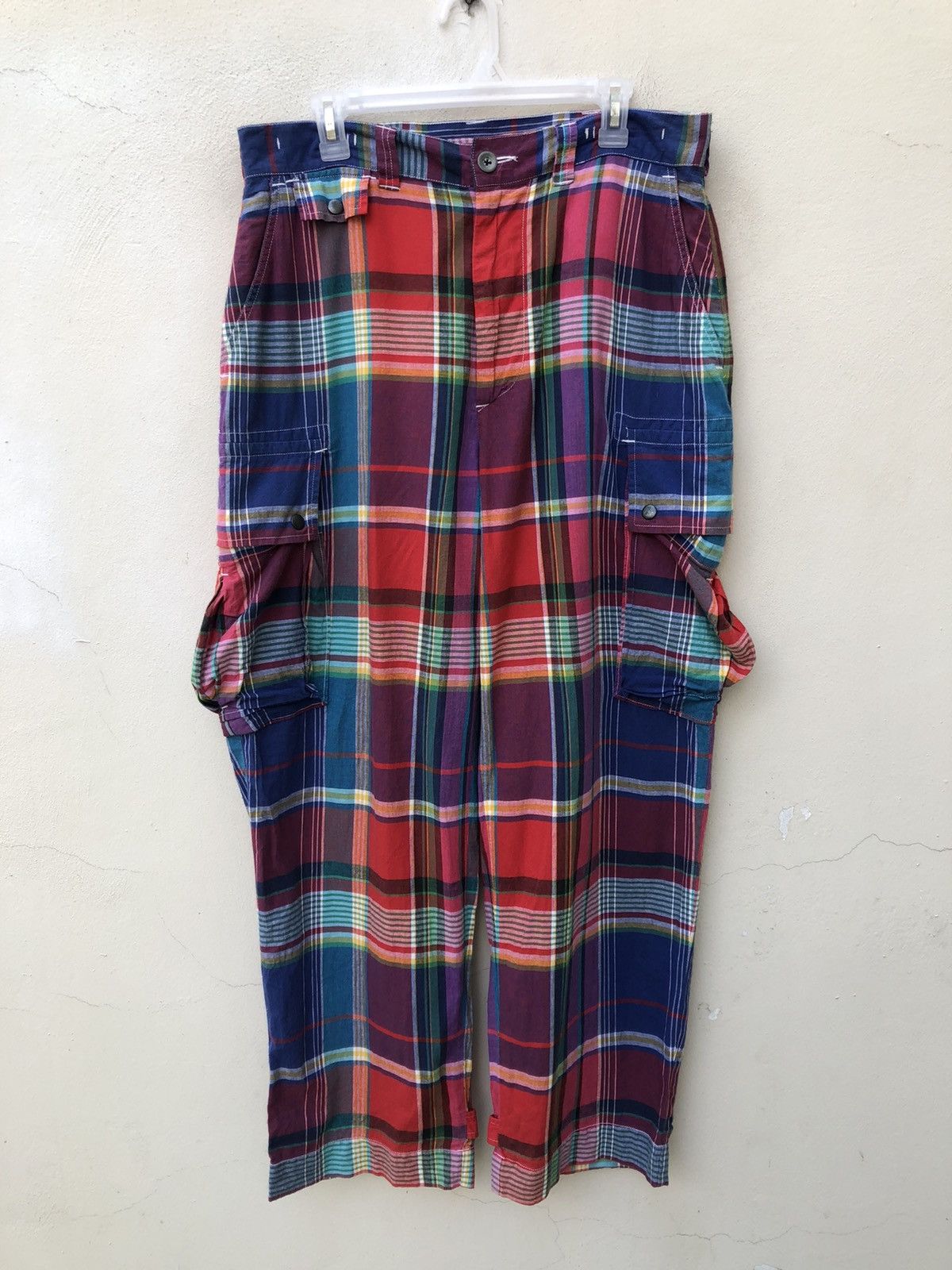 Polo Ralph Lauren Vintage 90s Polo RL Madras Tartan Cargo Trouser Pant Size US 34 / EU 50 - 6 Thumbnail