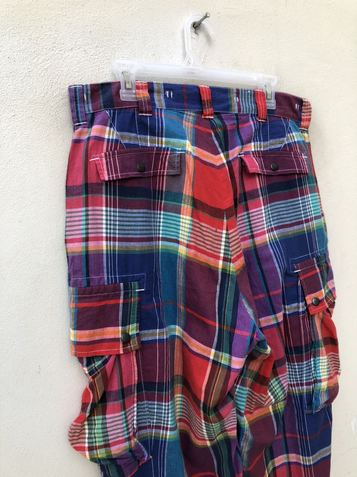 Polo Ralph Lauren Vintage 90s Polo RL Madras Tartan Cargo Trouser Pant Size US 34 / EU 50 - 14 Thumbnail
