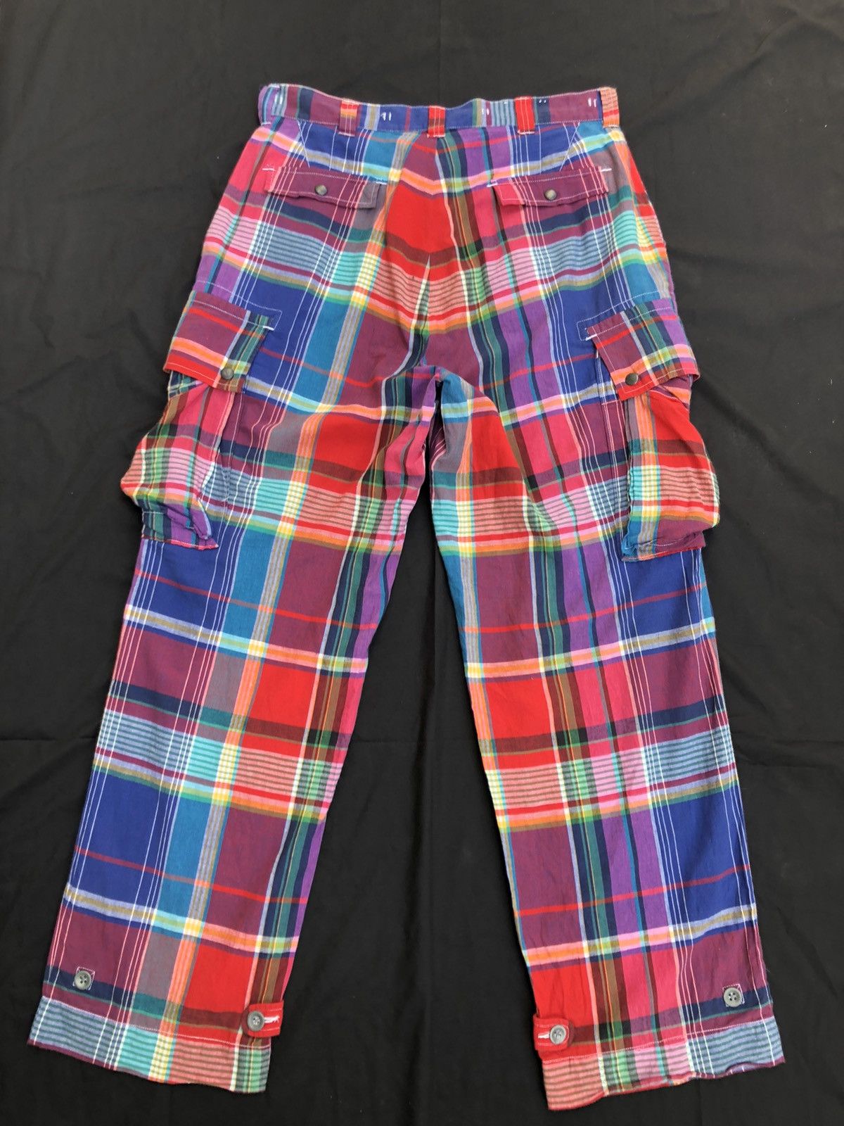 Polo Ralph Lauren Vintage 90s Polo RL Madras Tartan Cargo Trouser Pant Size US 34 / EU 50 - 2 Thumbnail