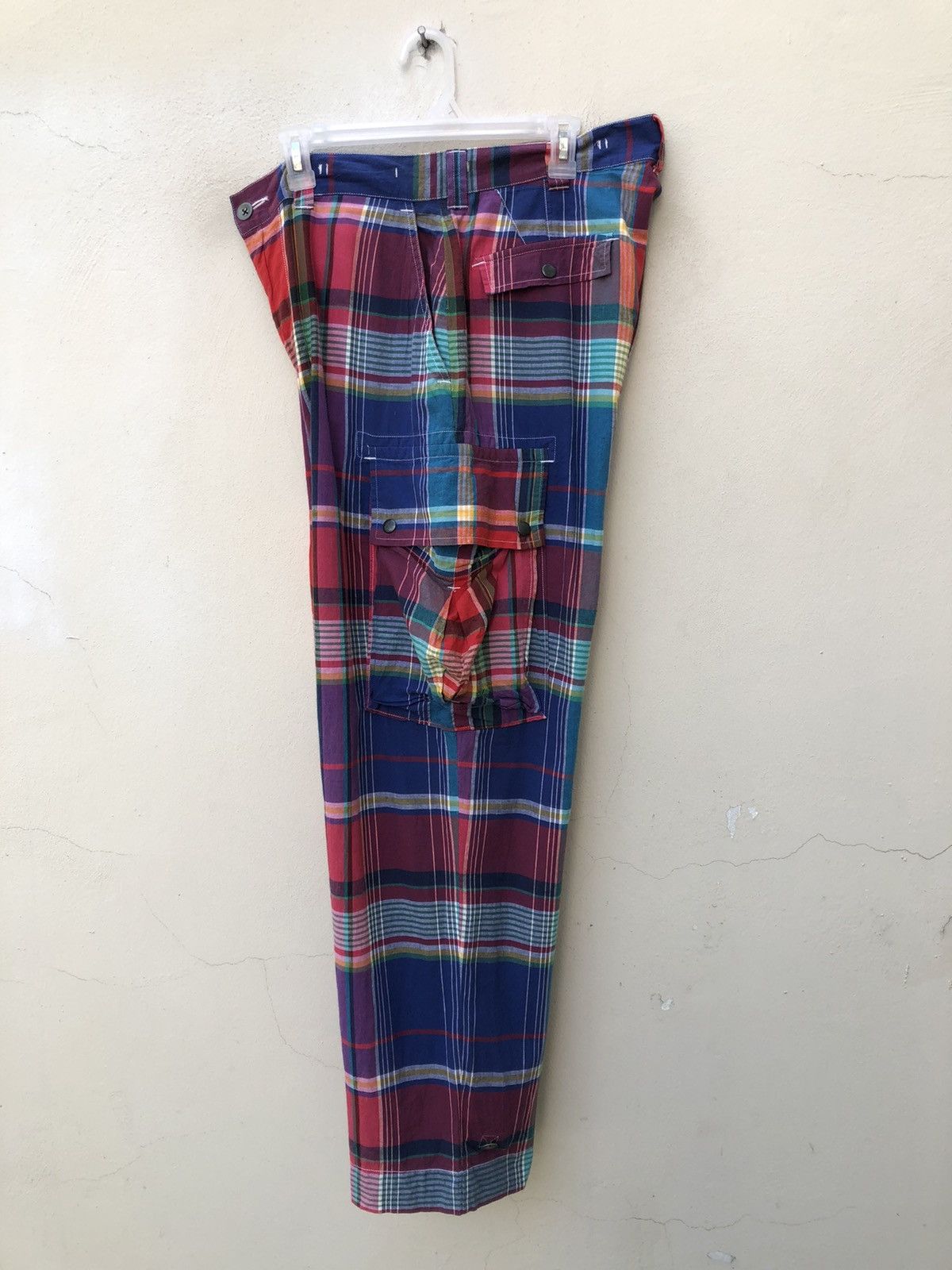 Polo Ralph Lauren Vintage 90s Polo RL Madras Tartan Cargo Trouser Pant Size US 34 / EU 50 - 19 Thumbnail