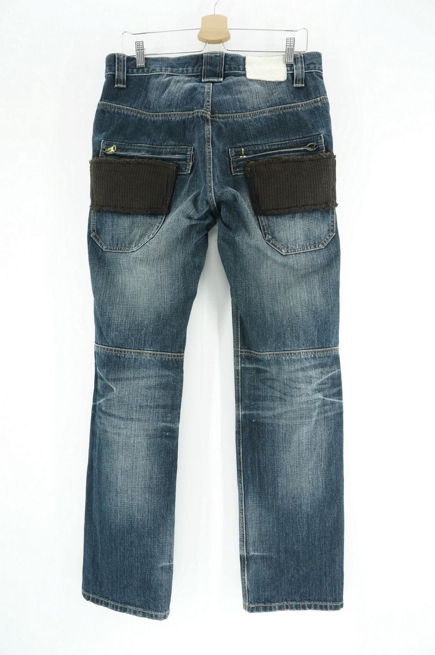 Japanese Brand PPFM Multi Pocket Floral Flap Wool Back Distressed Denim Size US 32 / EU 48 - 2 Thumbnail
