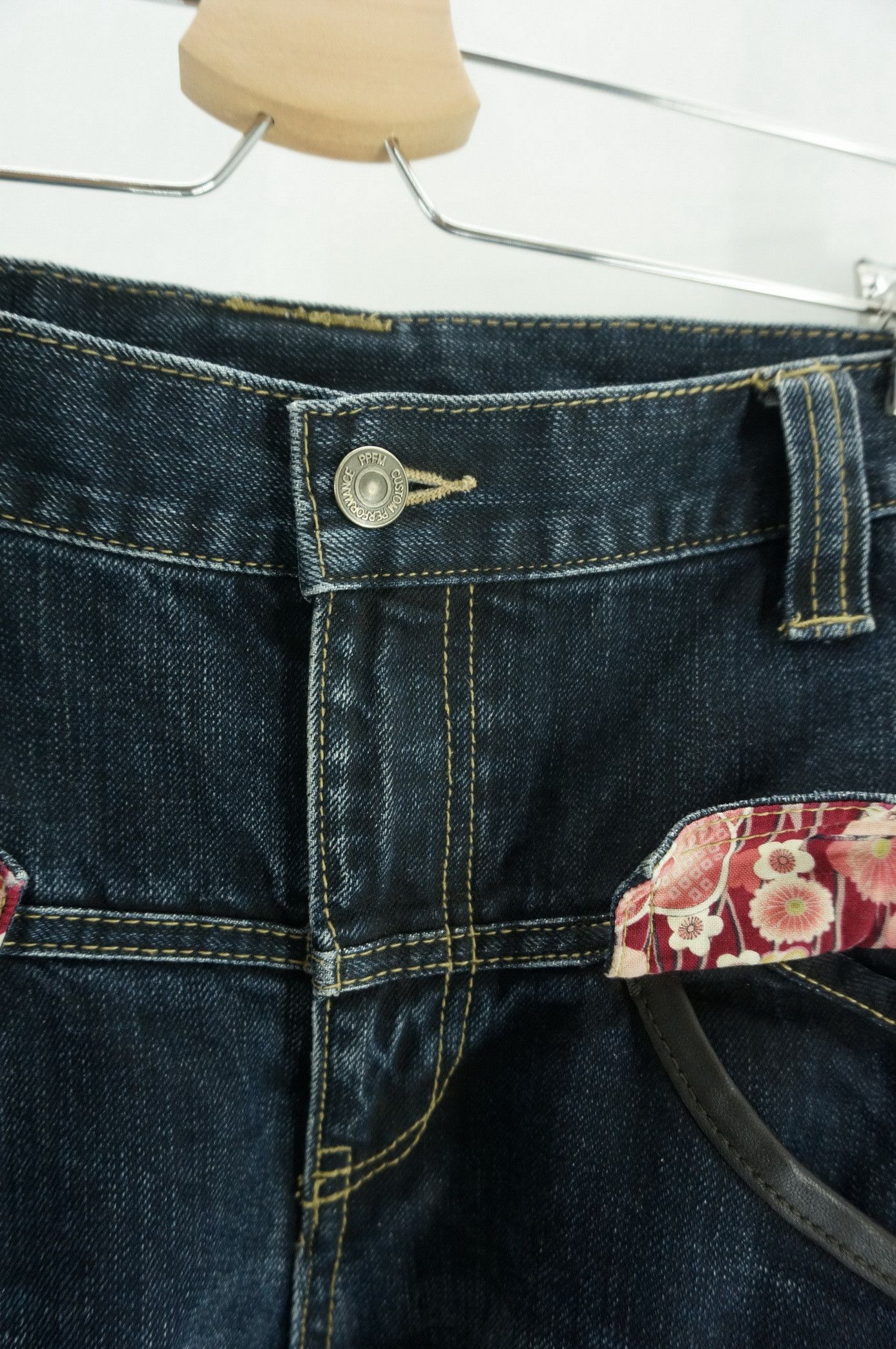 Japanese Brand PPFM Multi Pocket Floral Flap Wool Back Distressed Denim Size US 32 / EU 48 - 12 Thumbnail
