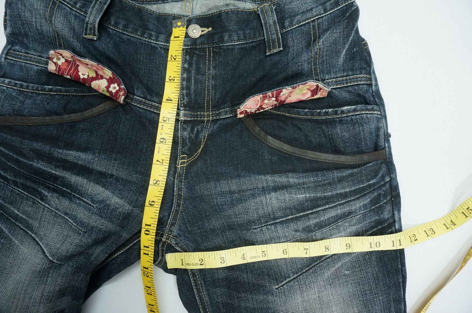 Japanese Brand PPFM Multi Pocket Floral Flap Wool Back Distressed Denim Size US 32 / EU 48 - 14 Thumbnail