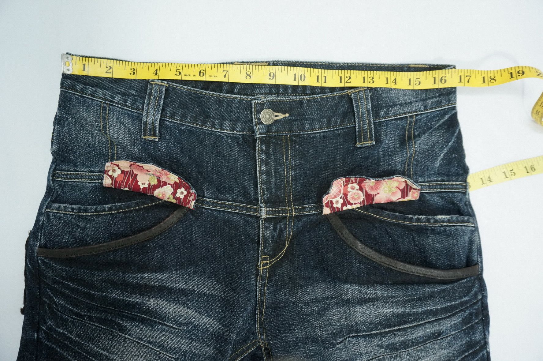Japanese Brand PPFM Multi Pocket Floral Flap Wool Back Distressed Denim Size US 32 / EU 48 - 13 Thumbnail