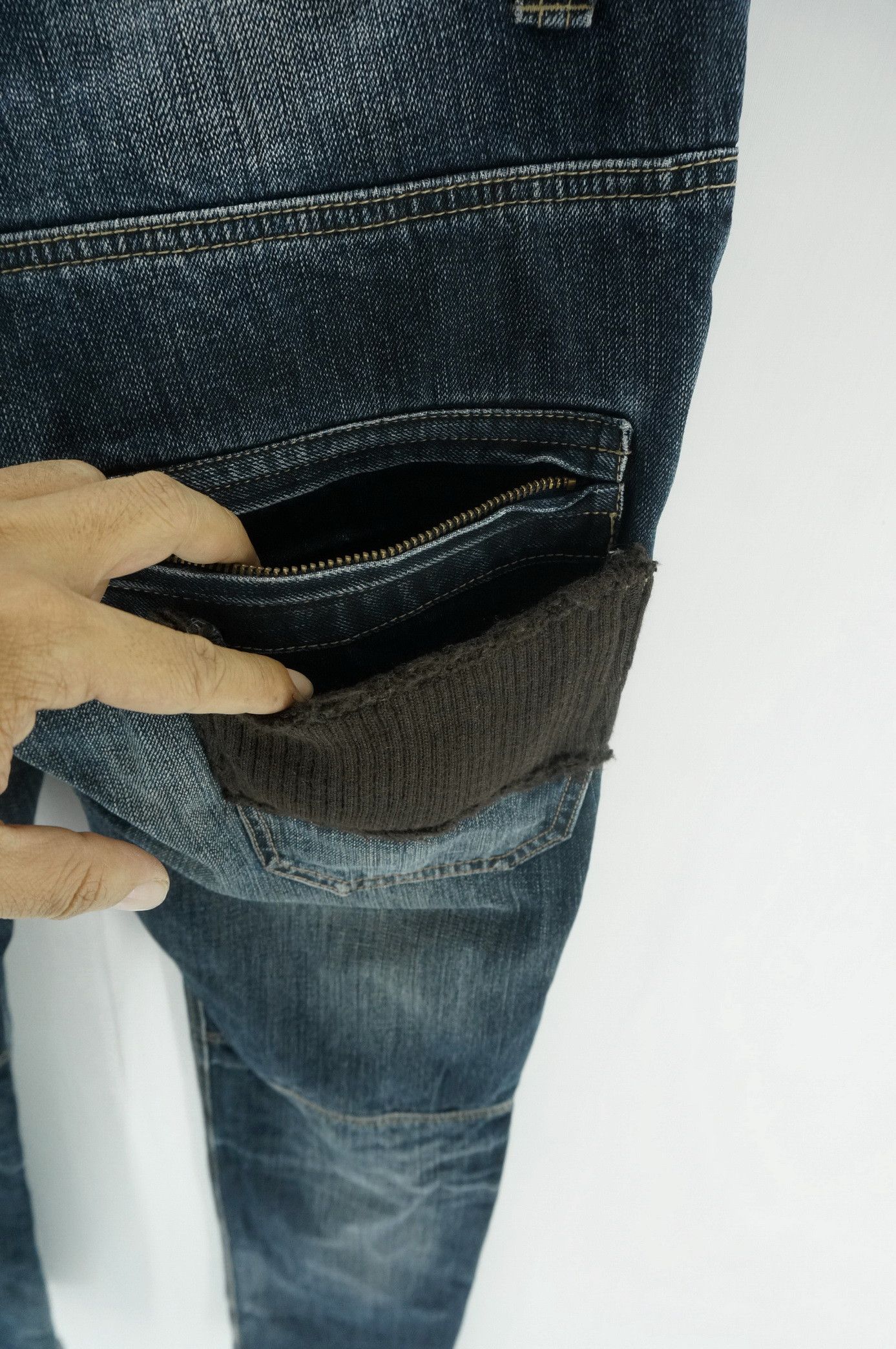 Japanese Brand PPFM Multi Pocket Floral Flap Wool Back Distressed Denim Size US 32 / EU 48 - 10 Thumbnail