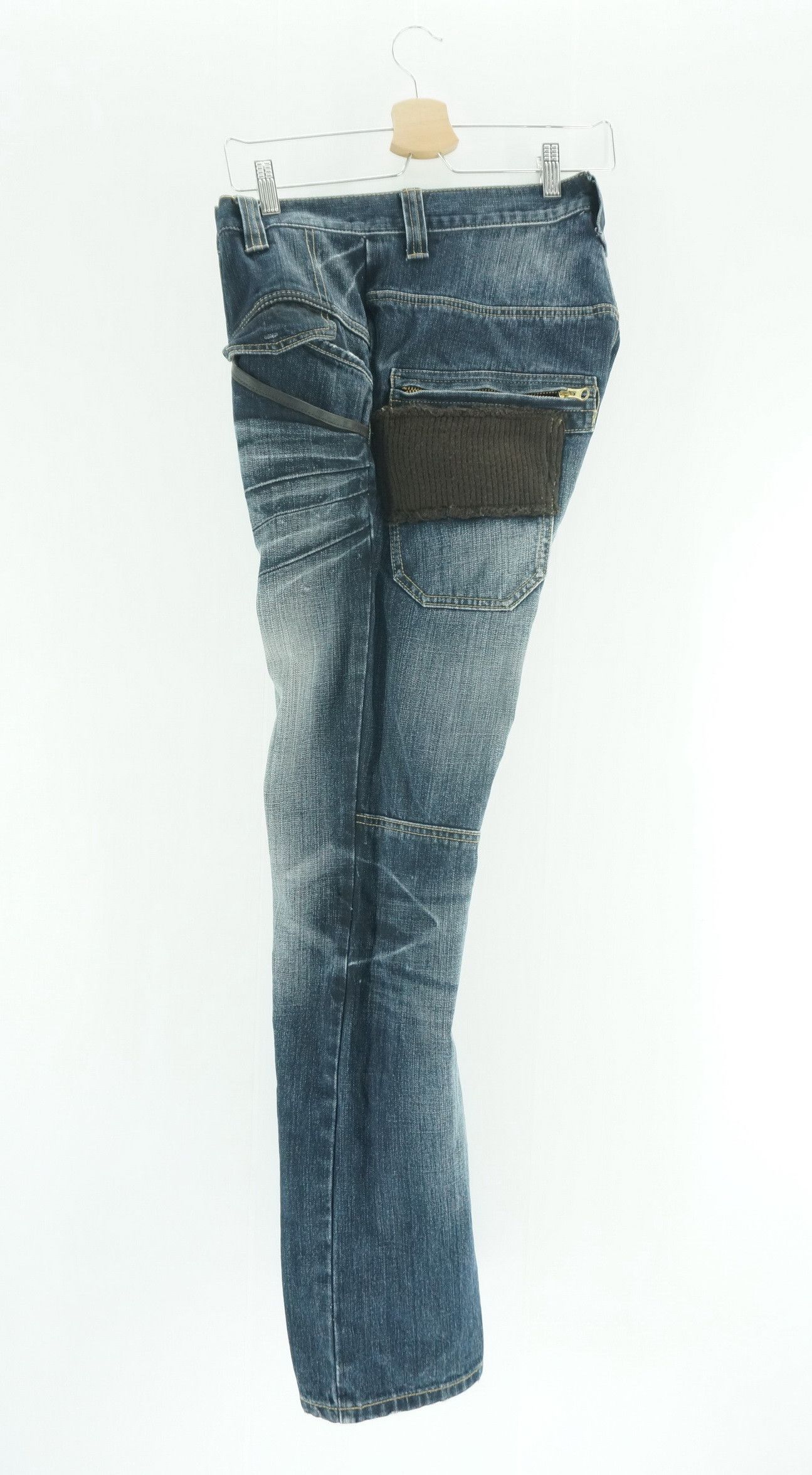 Japanese Brand PPFM Multi Pocket Floral Flap Wool Back Distressed Denim Size US 32 / EU 48 - 3 Thumbnail