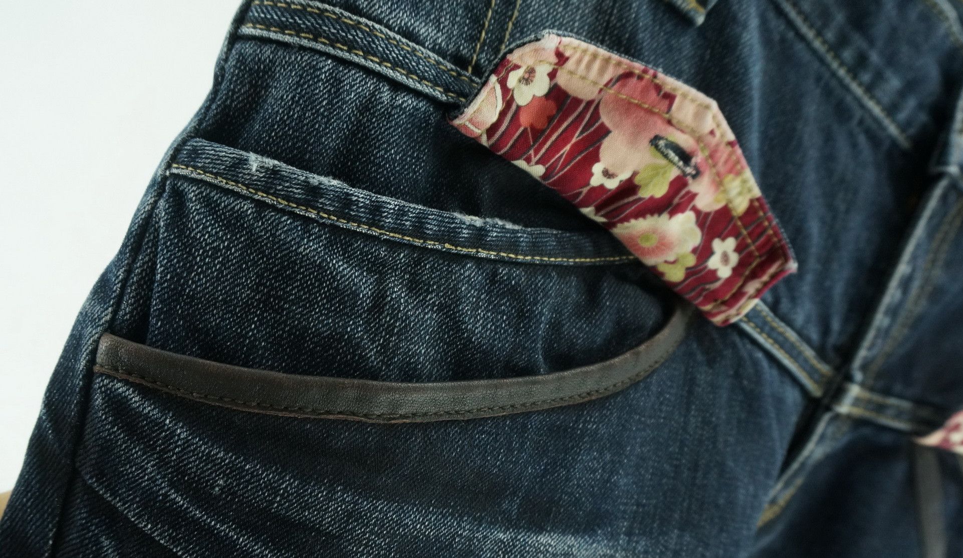 Japanese Brand PPFM Multi Pocket Floral Flap Wool Back Distressed Denim Size US 32 / EU 48 - 6 Thumbnail