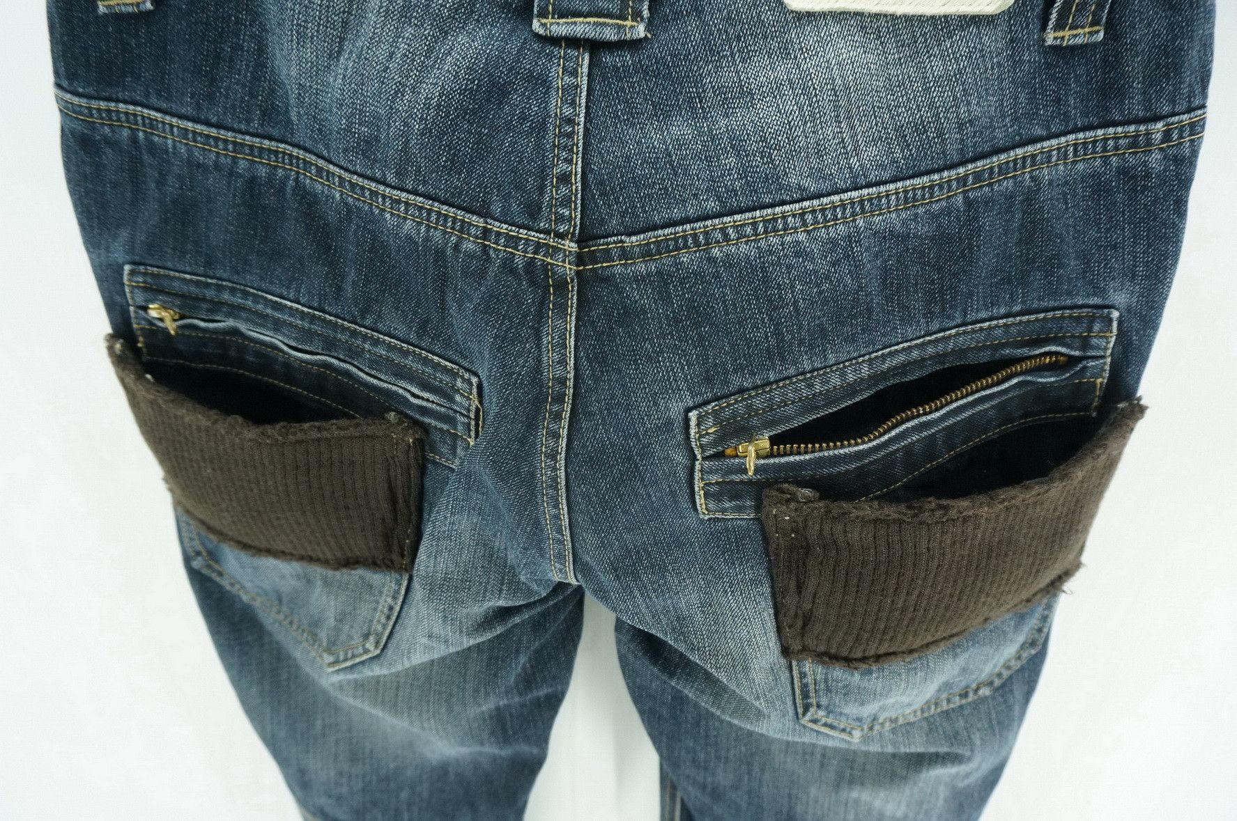 Japanese Brand PPFM Multi Pocket Floral Flap Wool Back Distressed Denim Size US 32 / EU 48 - 9 Thumbnail