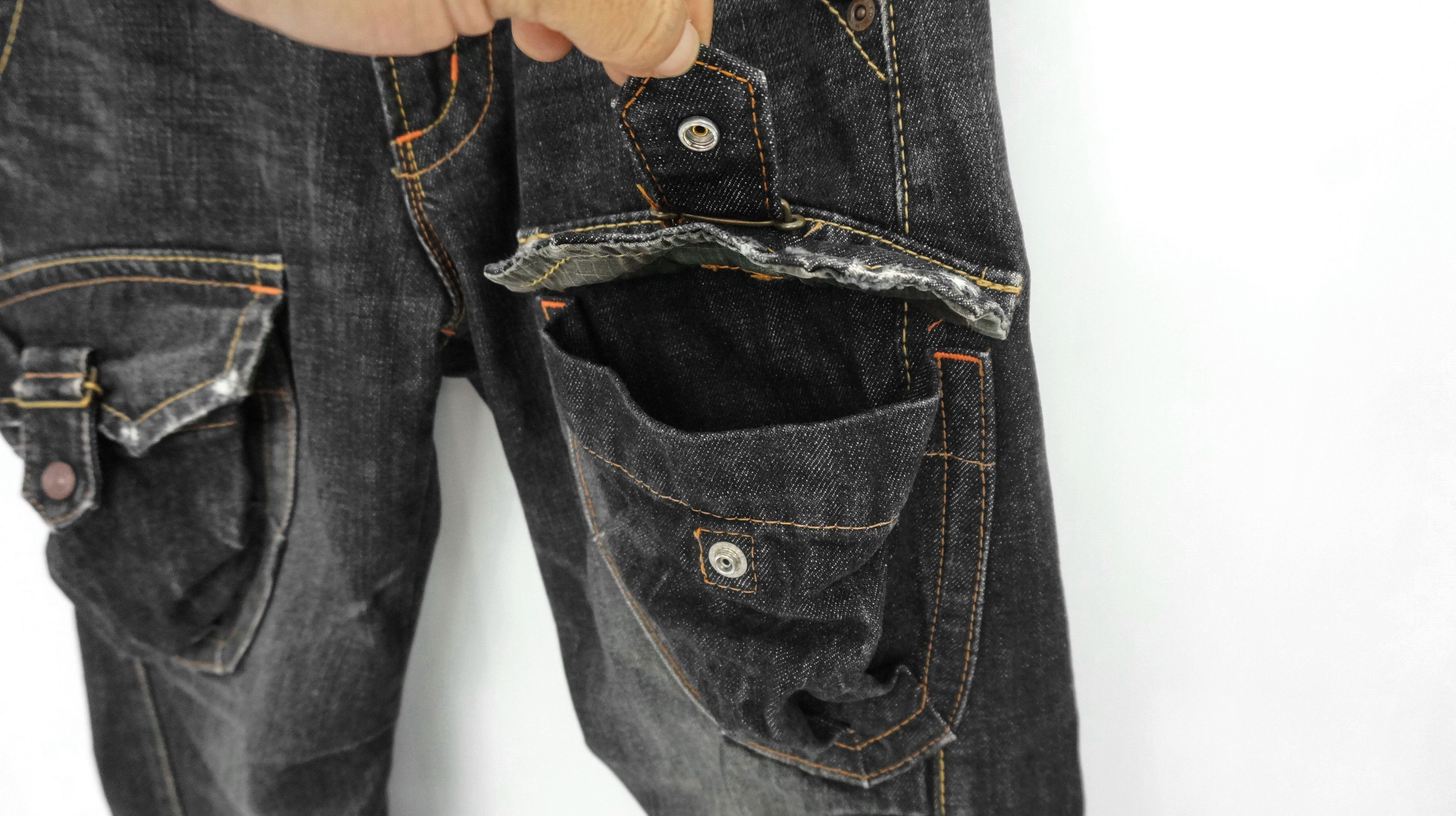 Edwin 🔥RARE🔥 EDWIN 503 Black Flared Cargo Jeans Size US 28 / EU 44 - 9 Thumbnail