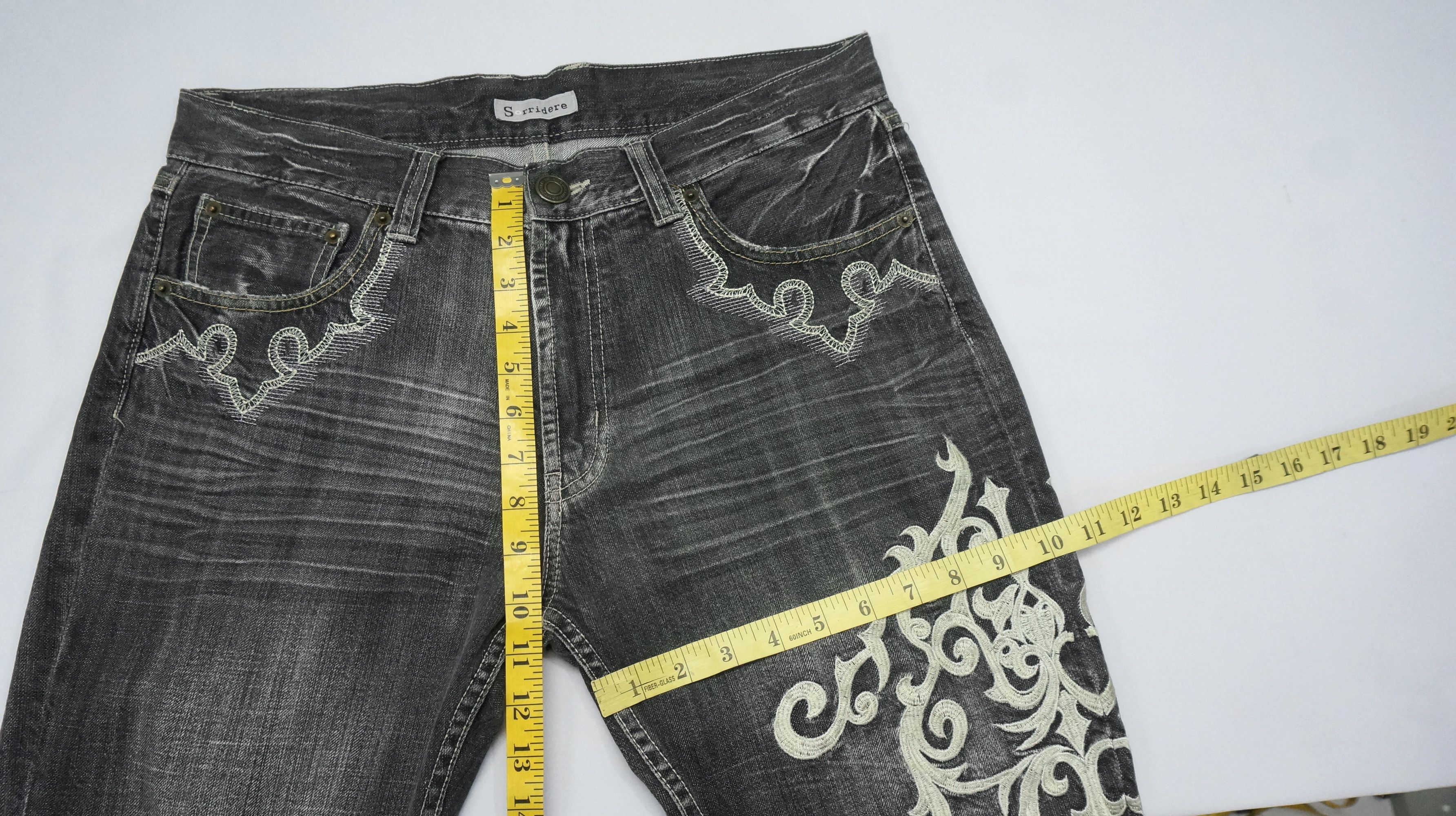 Japanese Brand Flare Jeans 🔥 SORRIDERRE Vintage Distressed Jeans Size US 33 - 17 Thumbnail