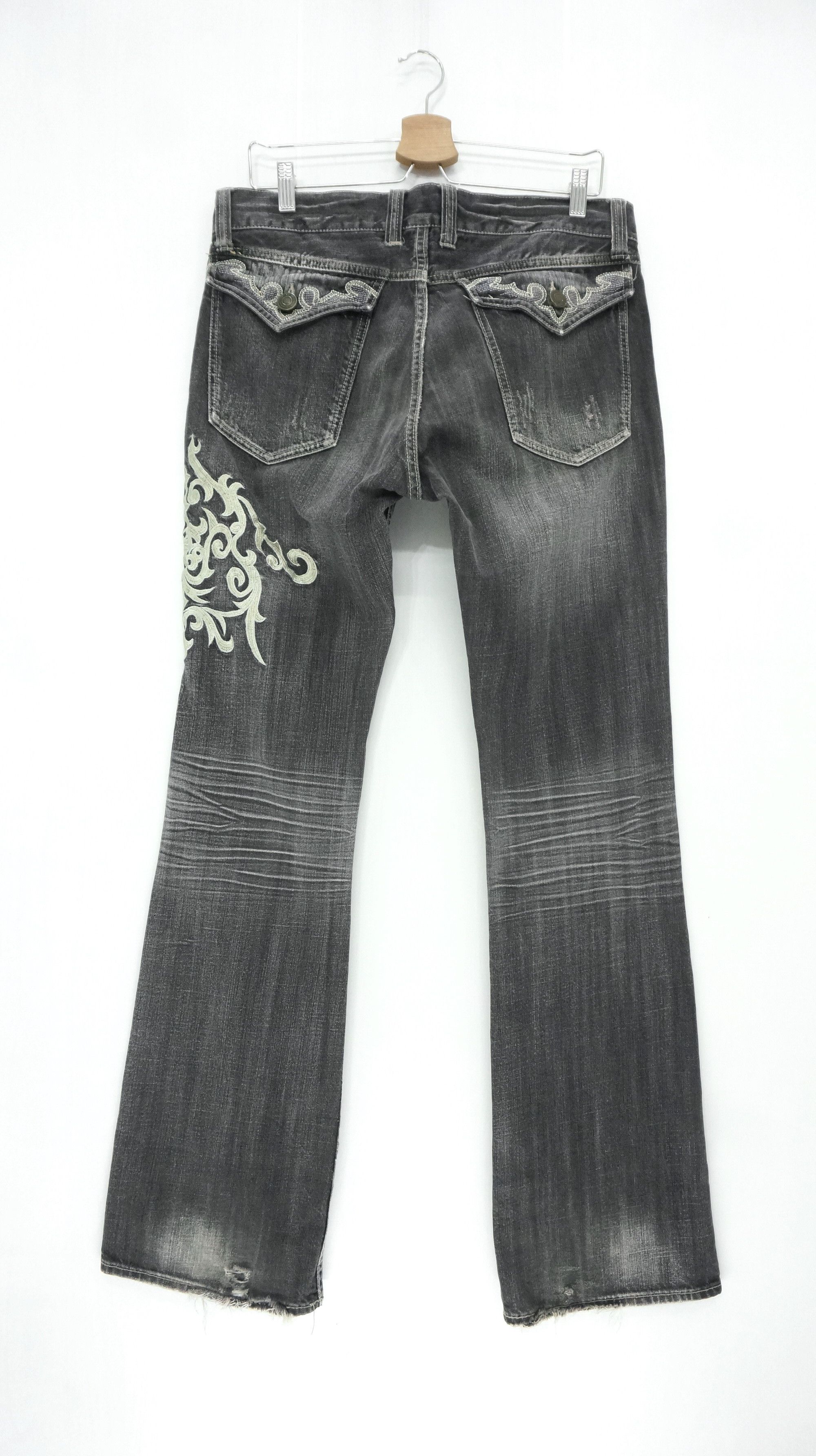 Japanese Brand Flare Jeans 🔥 SORRIDERRE Vintage Distressed Jeans Size US 33 - 3 Thumbnail