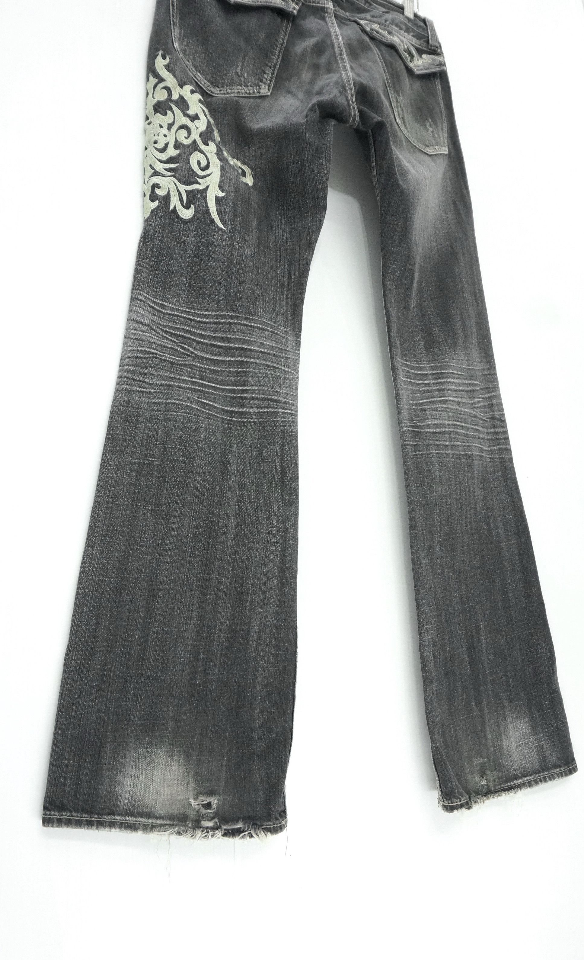 Image of Mastermind Japan Flare Jeans Sorriderre Vintage Distressed Jeans in Faded Black, Men's (Size 33)