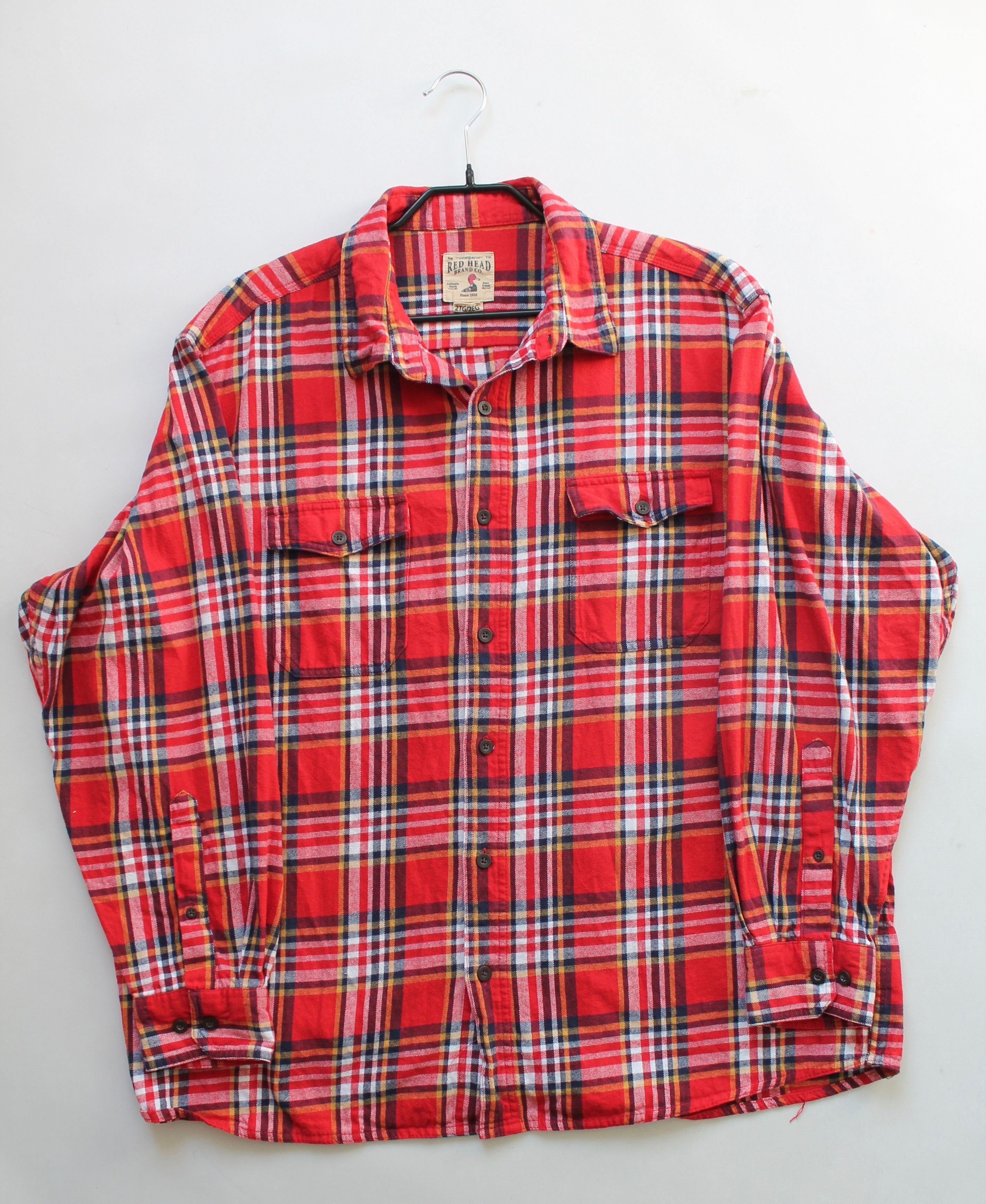Flannel RED HEAD FLANNEL SHIRT CHECK PLAID 2XL Size US XXL / EU 58 / 5 - 10 Thumbnail