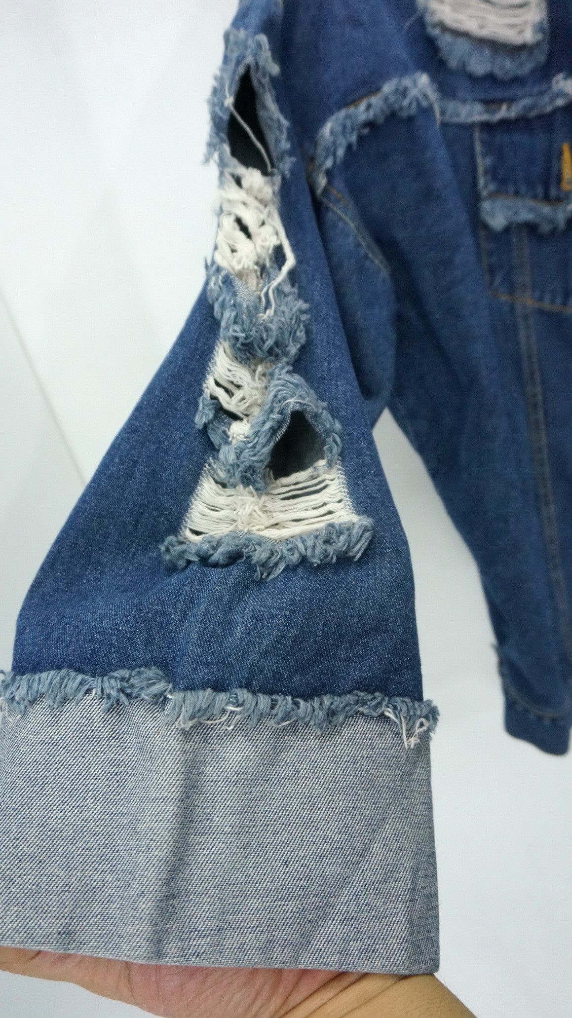 Japanese Brand Rare! ANNA TSUCHIYA PARADE Ripped Women's Denim Jacket Size L / US 10 / IT 46 - 8 Thumbnail