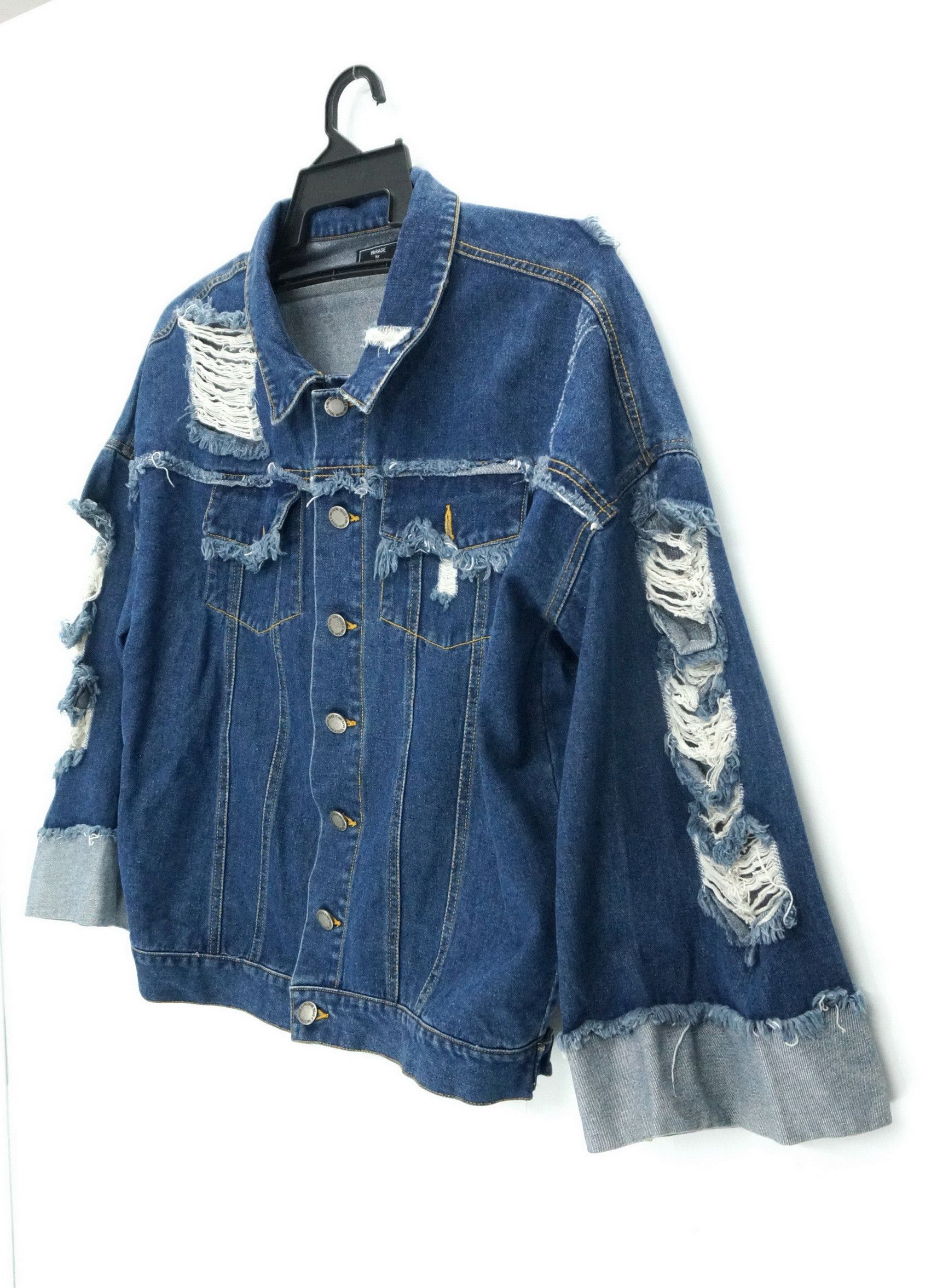 Japanese Brand Rare! ANNA TSUCHIYA PARADE Ripped Women's Denim Jacket Size L / US 10 / IT 46 - 2 Thumbnail