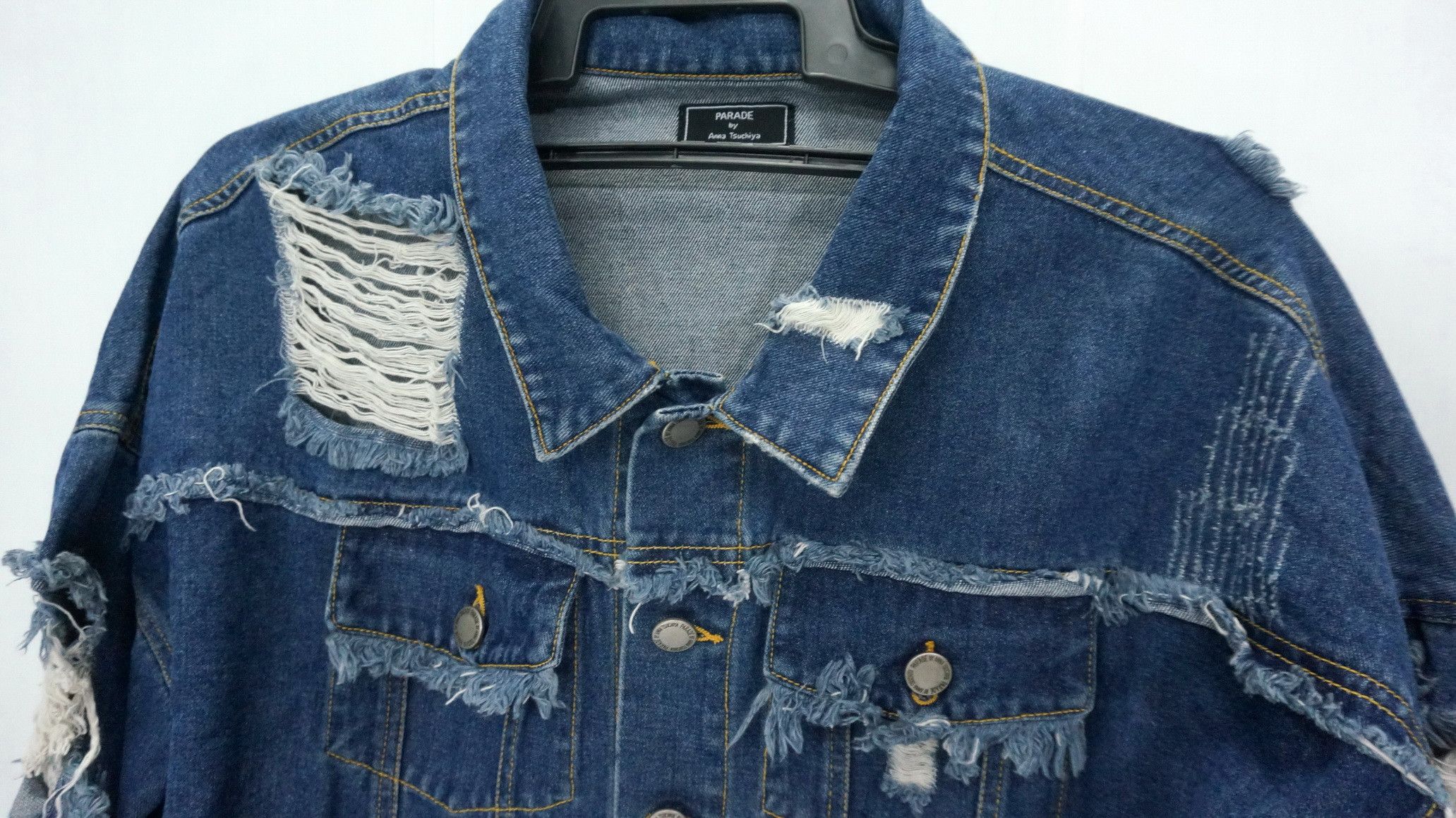 Japanese Brand Rare! ANNA TSUCHIYA PARADE Ripped Women's Denim Jacket Size L / US 10 / IT 46 - 9 Thumbnail