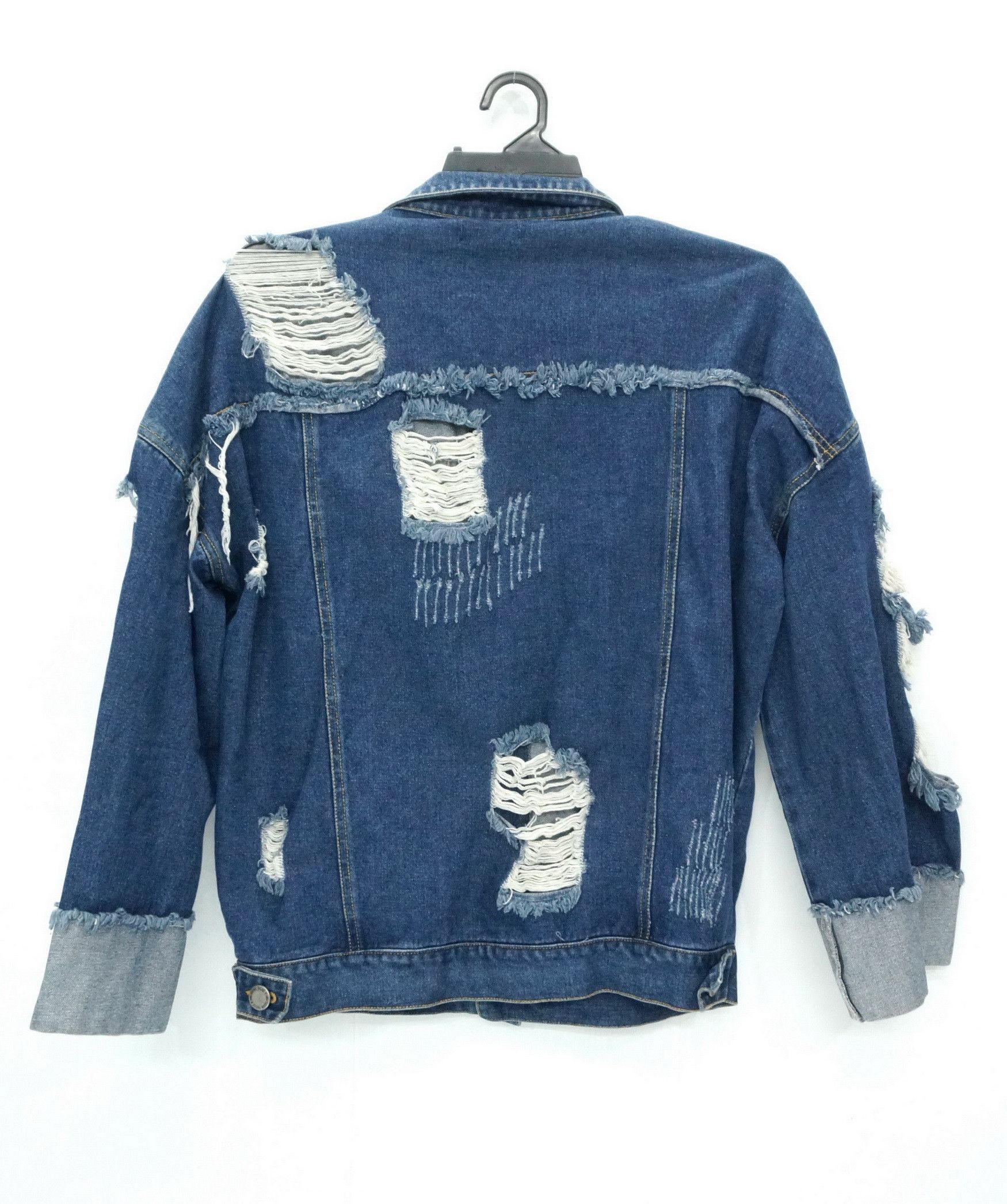 Japanese Brand Rare! ANNA TSUCHIYA PARADE Ripped Women's Denim Jacket Size L / US 10 / IT 46 - 3 Thumbnail