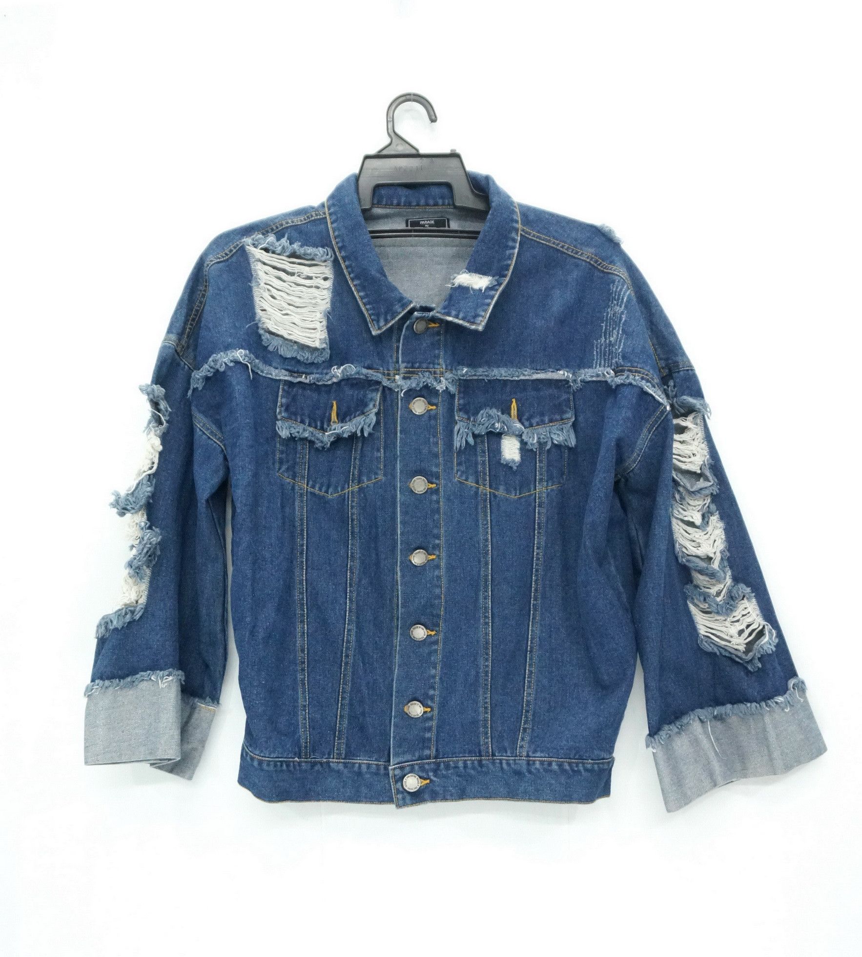Japanese Brand Rare! ANNA TSUCHIYA PARADE Ripped Women's Denim Jacket Size L / US 10 / IT 46 - 1 Thumbnail