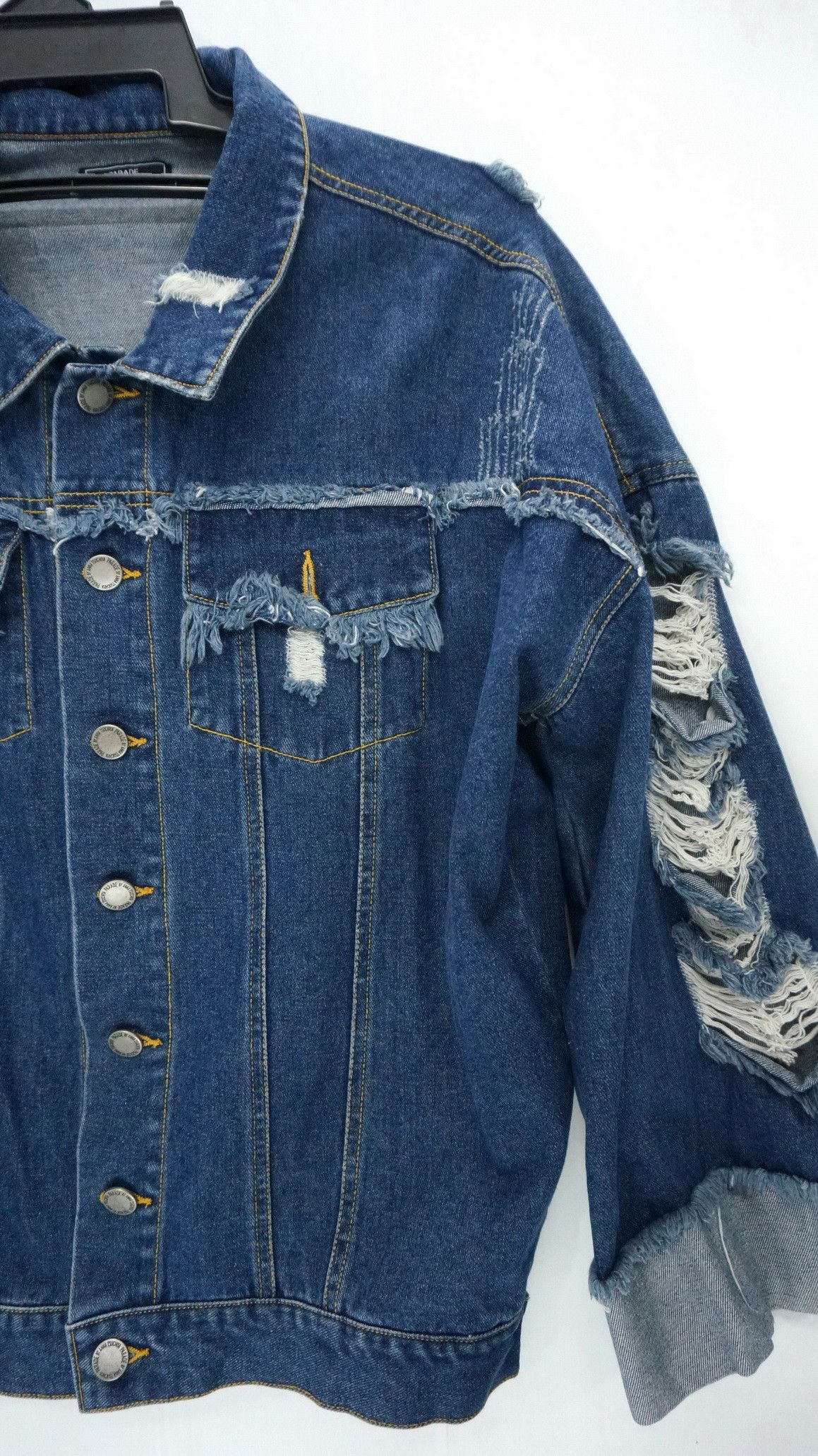 Japanese Brand Rare! ANNA TSUCHIYA PARADE Ripped Women's Denim Jacket Size L / US 10 / IT 46 - 6 Thumbnail
