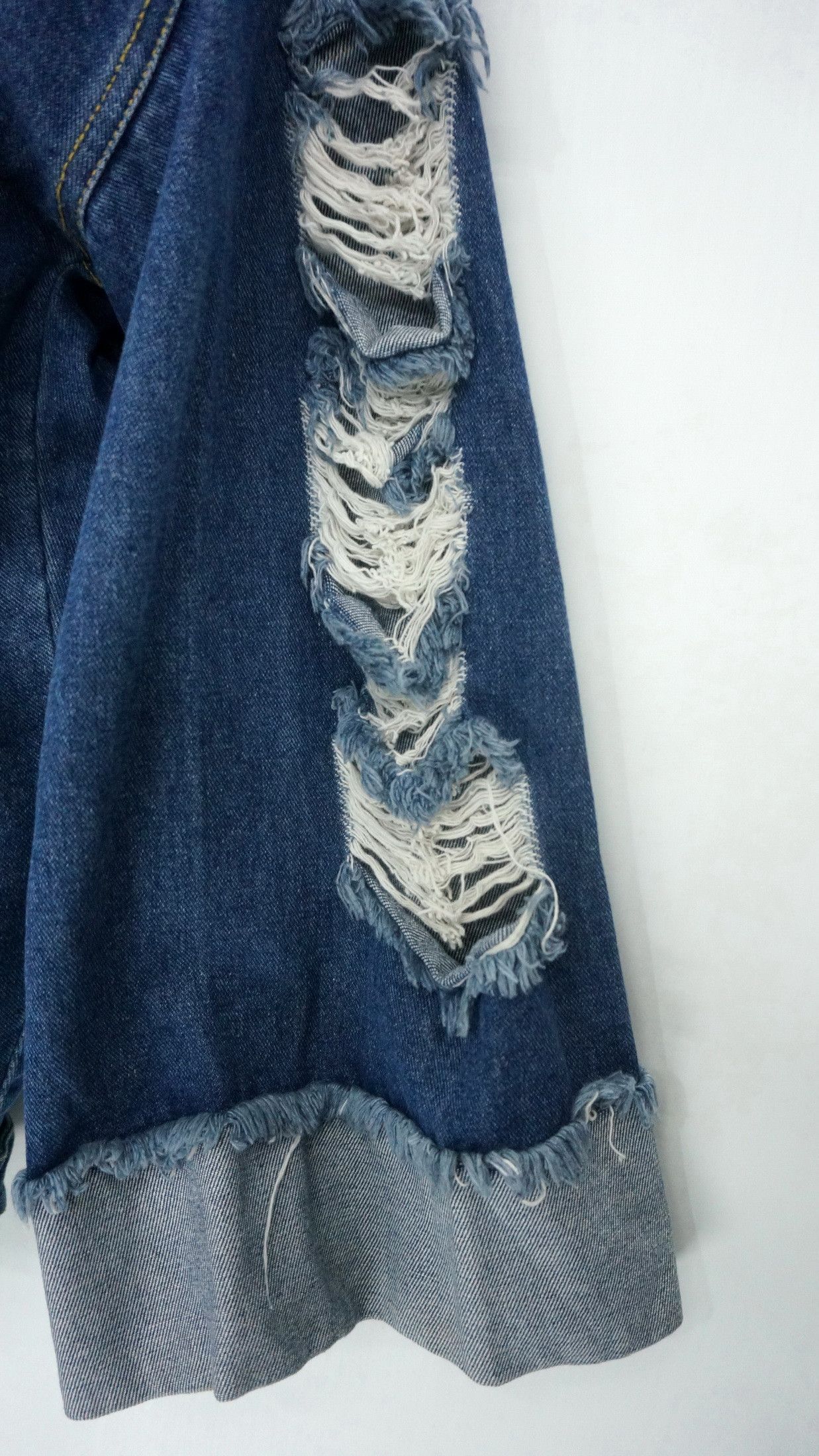 Japanese Brand Rare! ANNA TSUCHIYA PARADE Ripped Women's Denim Jacket Size L / US 10 / IT 46 - 5 Thumbnail