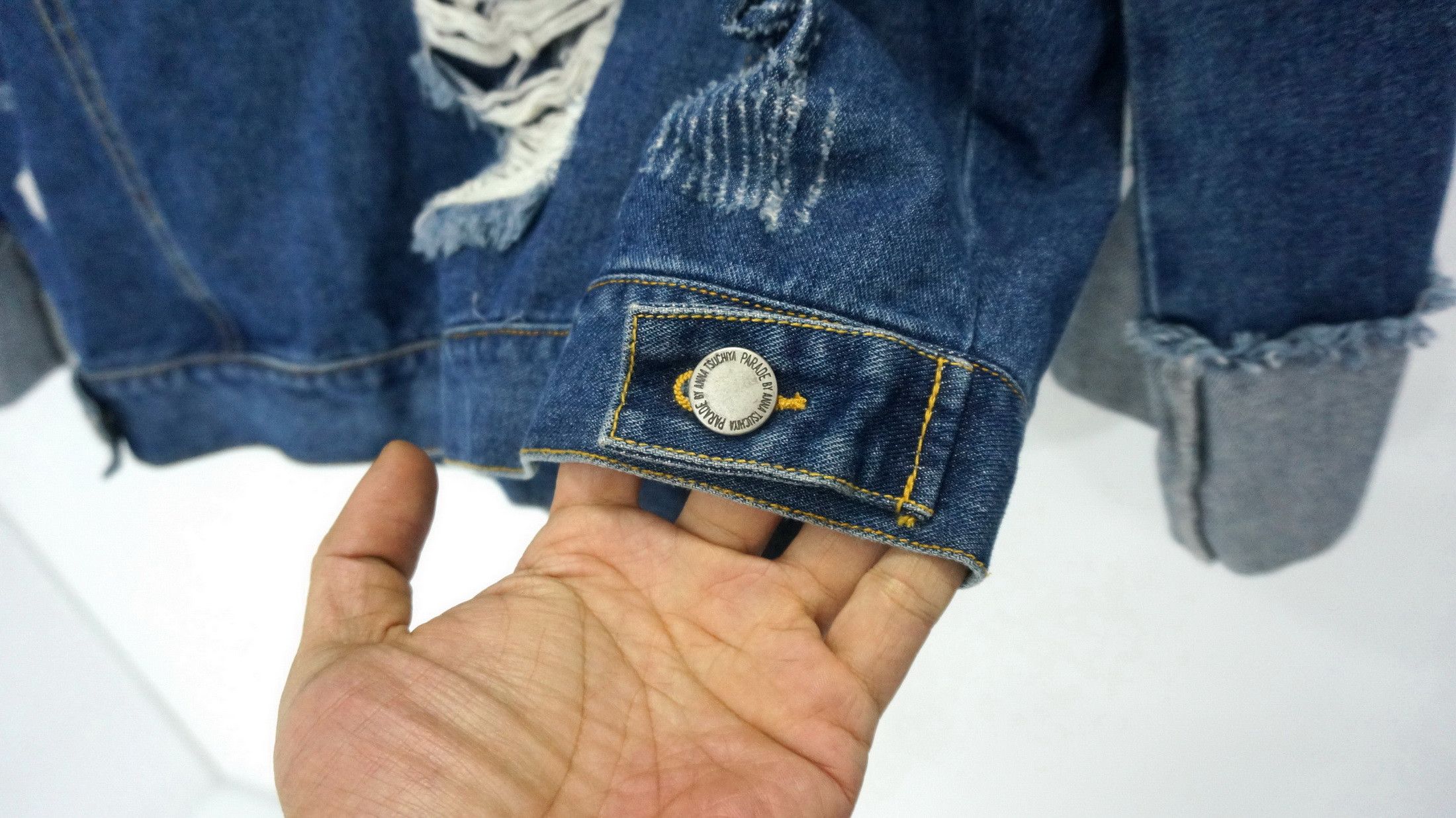 Japanese Brand Rare! ANNA TSUCHIYA PARADE Ripped Women's Denim Jacket Size L / US 10 / IT 46 - 12 Thumbnail