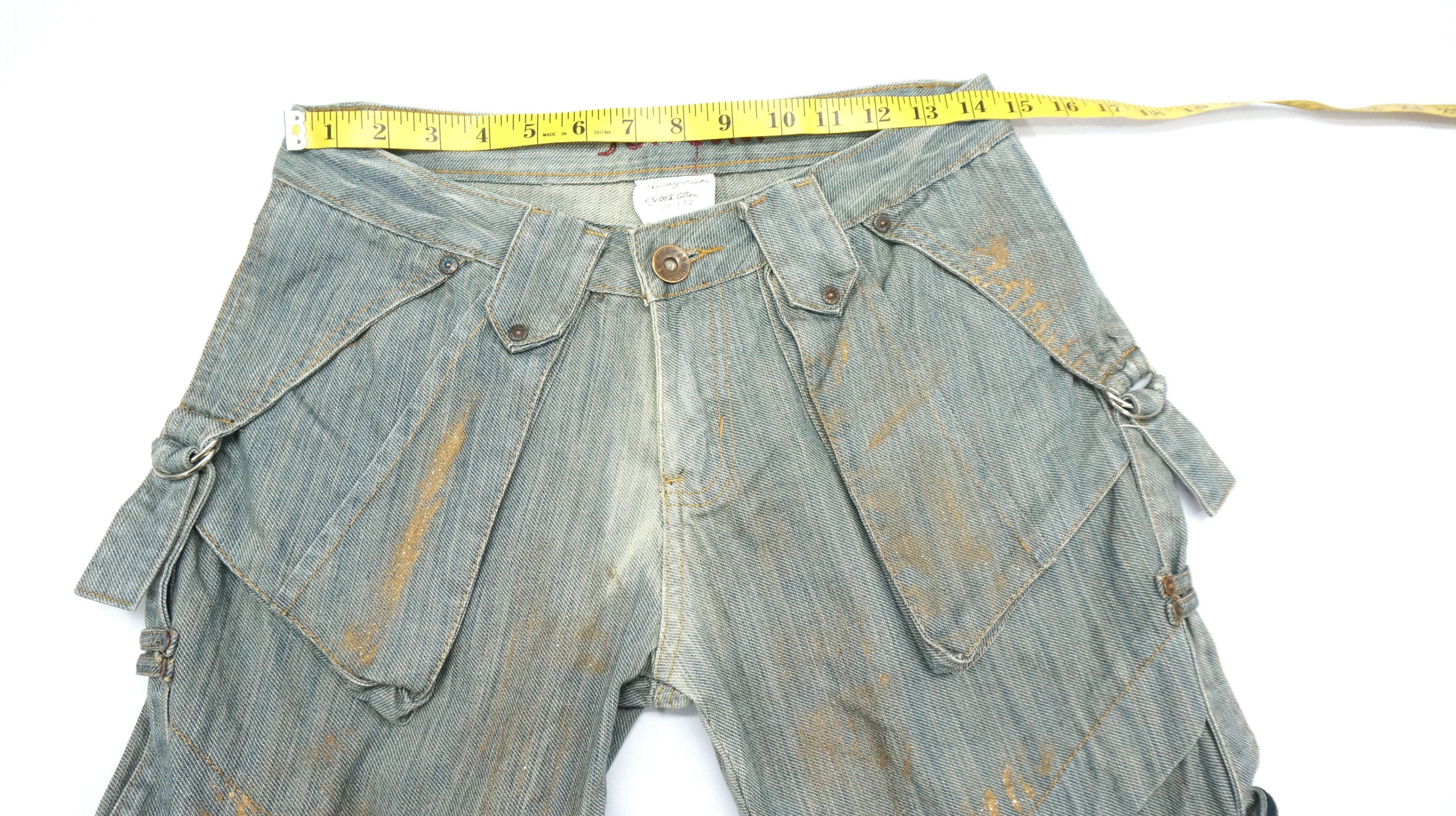 Japanese Brand RARE SICK 🔥 JONEAA Mud Wash Cargo Tactical Bondage Pants Size US 29 - 12 Thumbnail