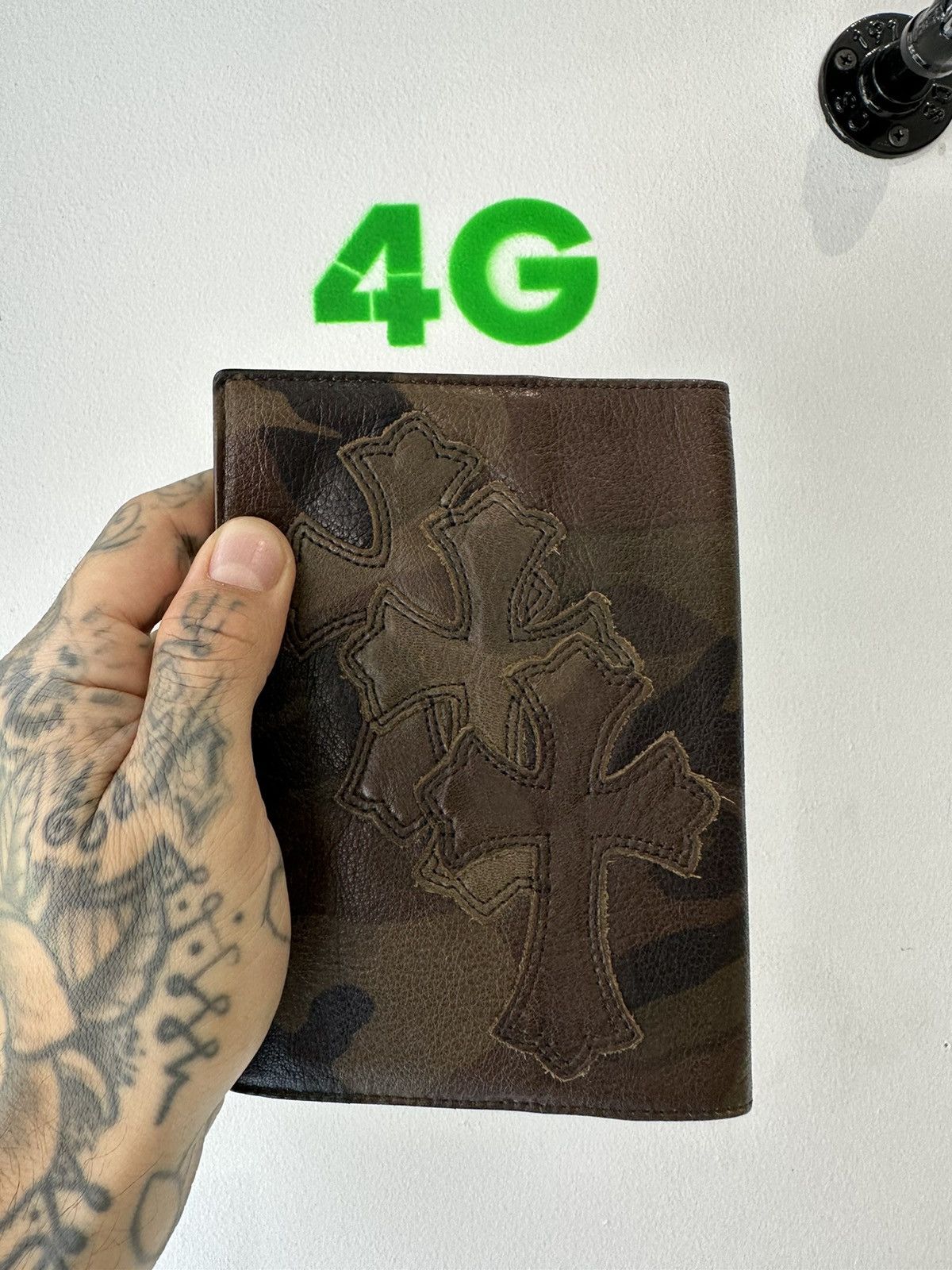Chrome Hearts Chrome Hearts Camo Leather CROSS Patch PASSPORT Wallet !! Size ONE SIZE - 2 Thumbnail