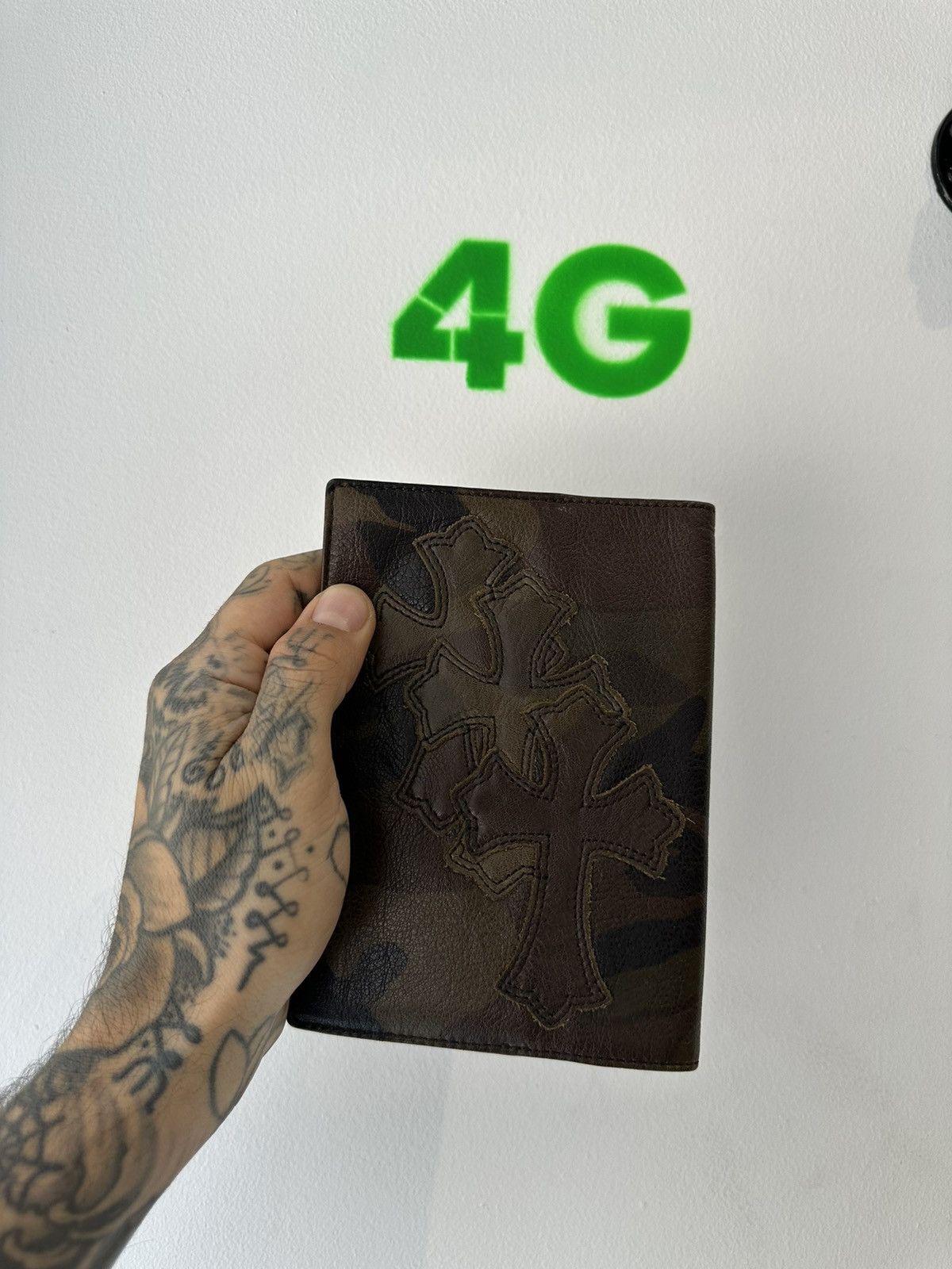 Chrome Hearts Chrome Hearts Camo Leather CROSS Patch PASSPORT Wallet !! Size ONE SIZE - 8 Thumbnail