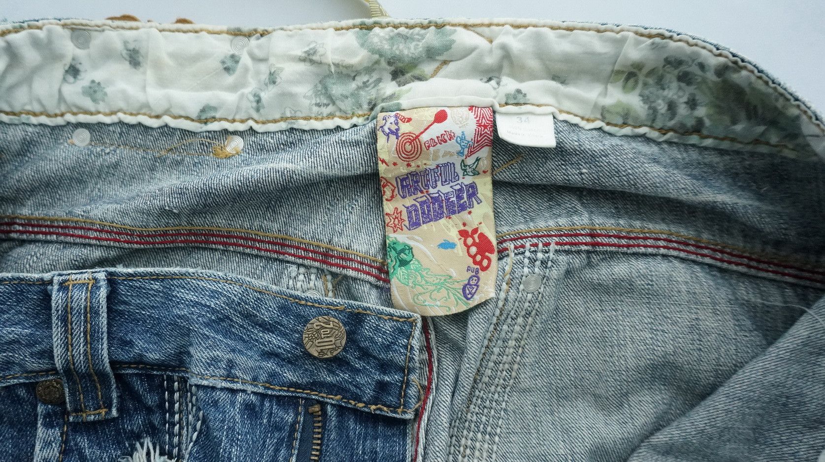 Artful Dodger ARTFUL DODGER SKULL Patchwork Distressed Jeans Size US 34 / EU 50 - 16 Thumbnail