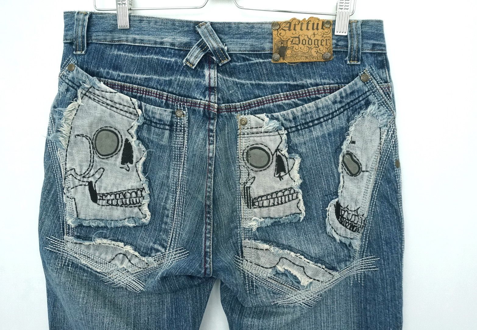Artful Dodger ARTFUL DODGER SKULL Patchwork Distressed Jeans Size US 34 / EU 50 - 4 Thumbnail