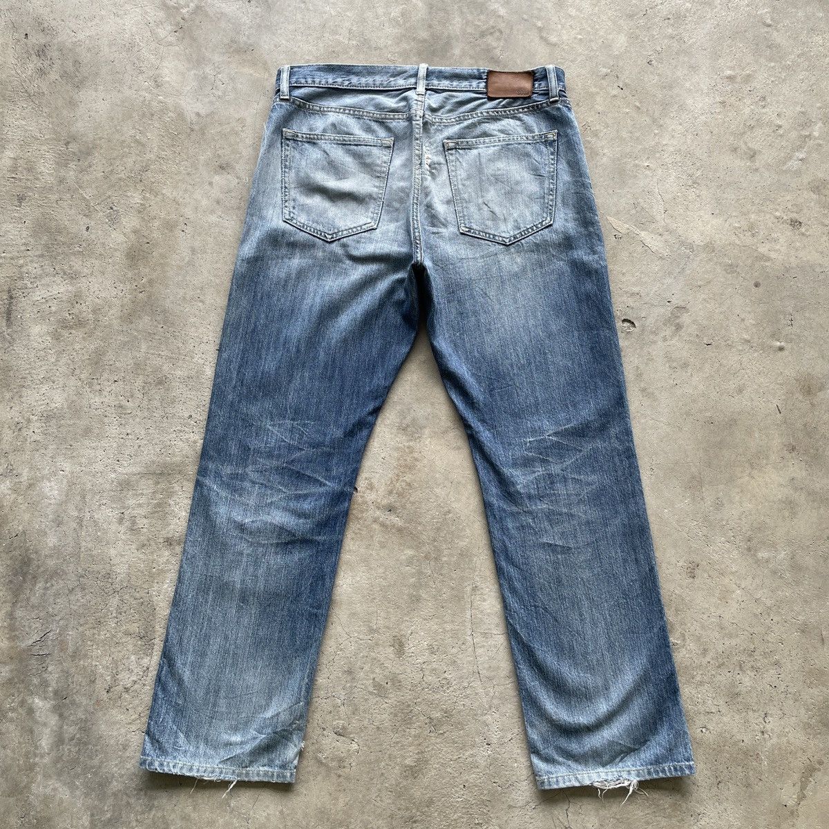 Japanese Brand Vintage Japanese Faded Distressed Denim Jeans Pants W33x30 Size US 33 - 14 Thumbnail