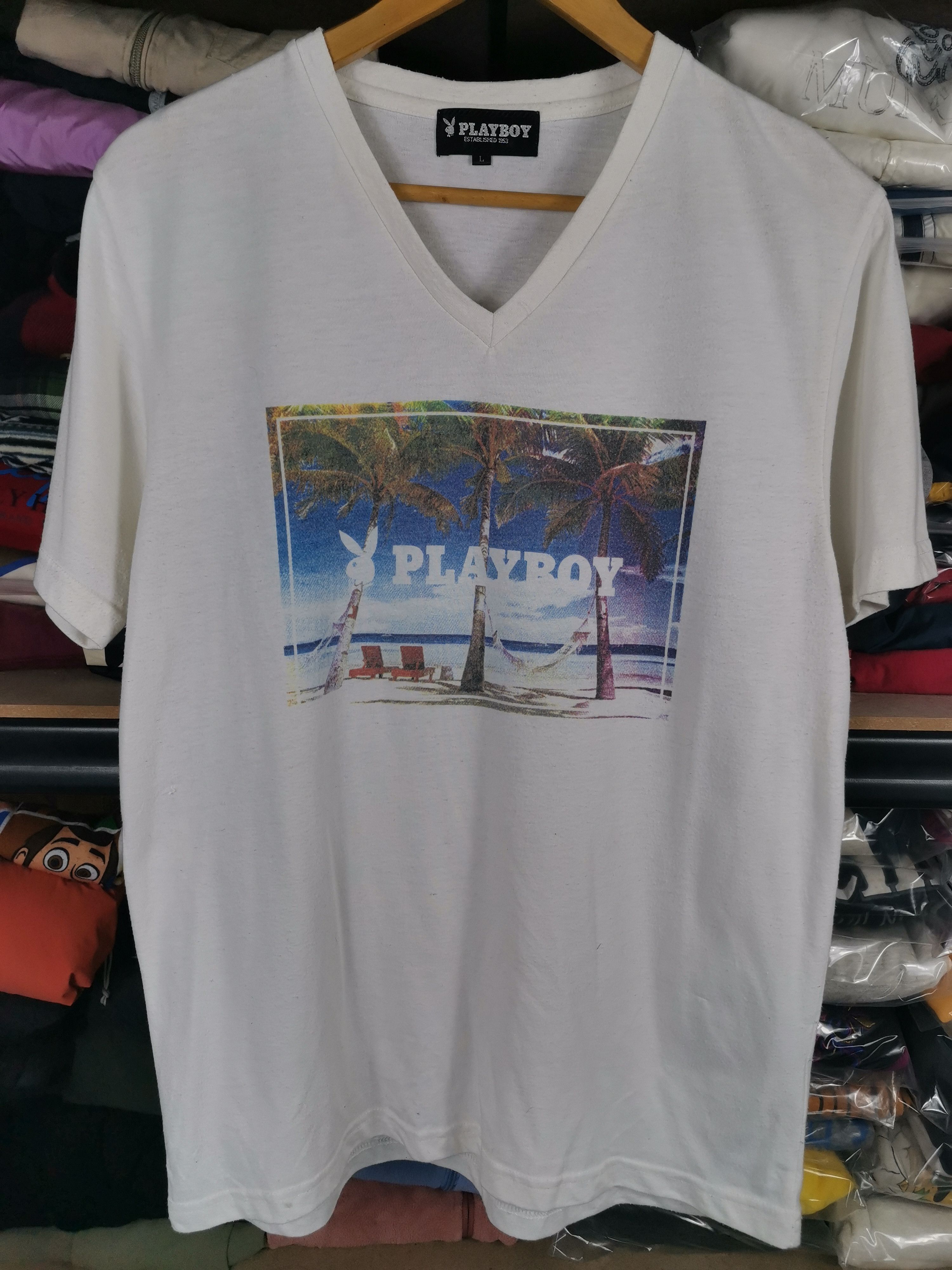 Playboy Vintage Playboy V Neck Tshirt Size US L / EU 52-54 / 3 - 1 Thumbnail