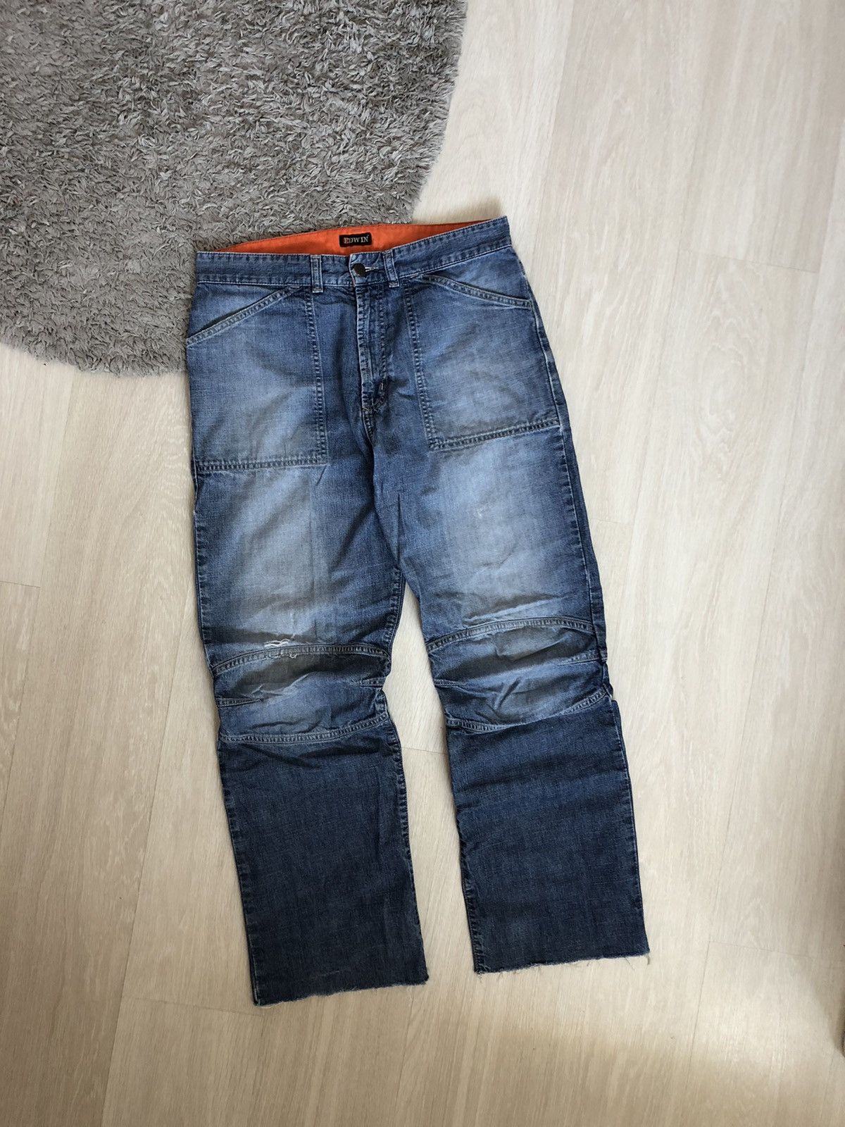 Edwin × Japanese Brand × Vintage Vintage Edwin Knee Pant Japanese Distressed Denim Jeans Size US 32 / EU 48 - 1 Thumbnail