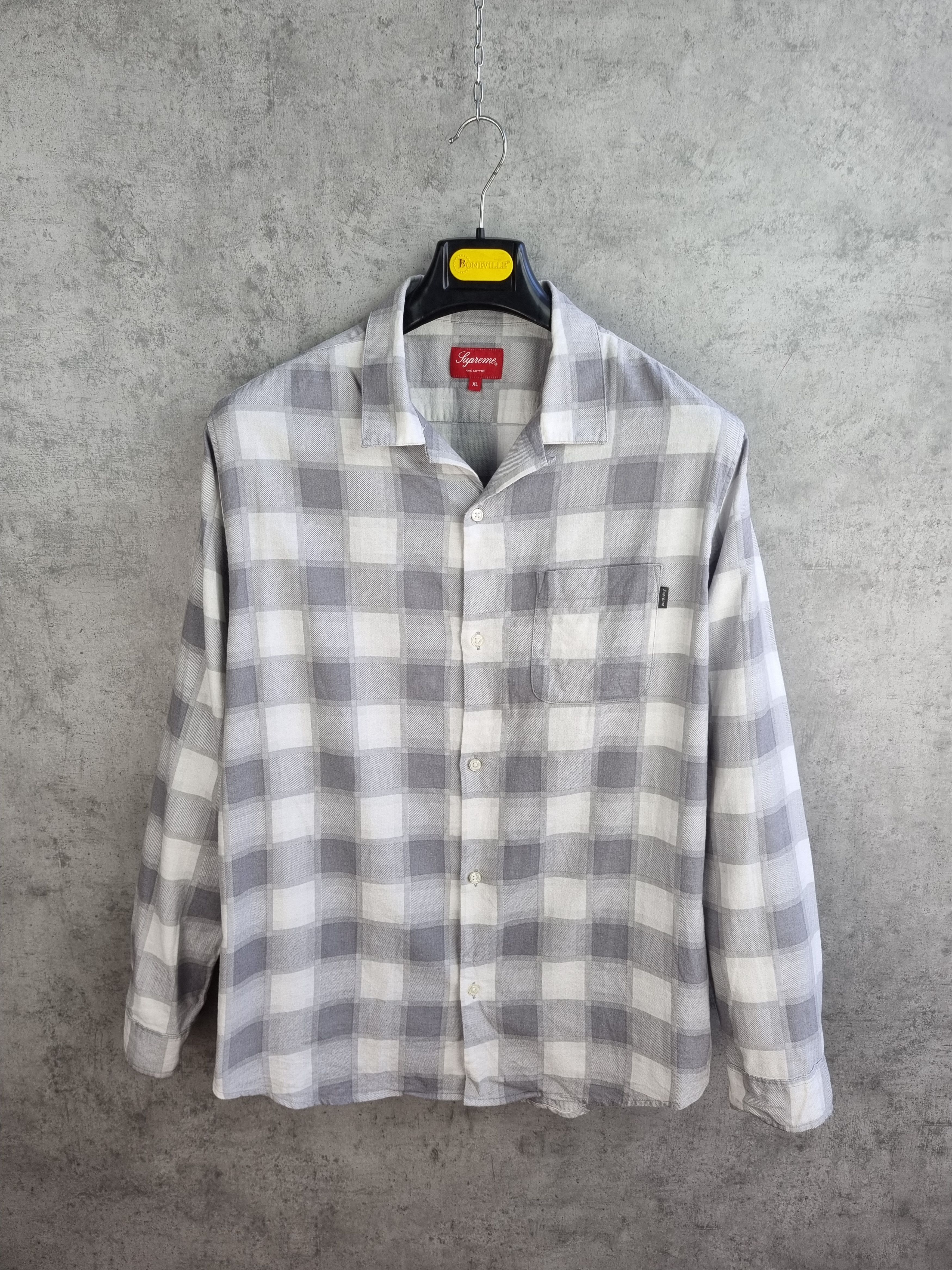 Flannel × Supreme Supreme Plaid Gray Plaid Soft Shirt Size US XL / EU 56 / 4 - 2 Thumbnail
