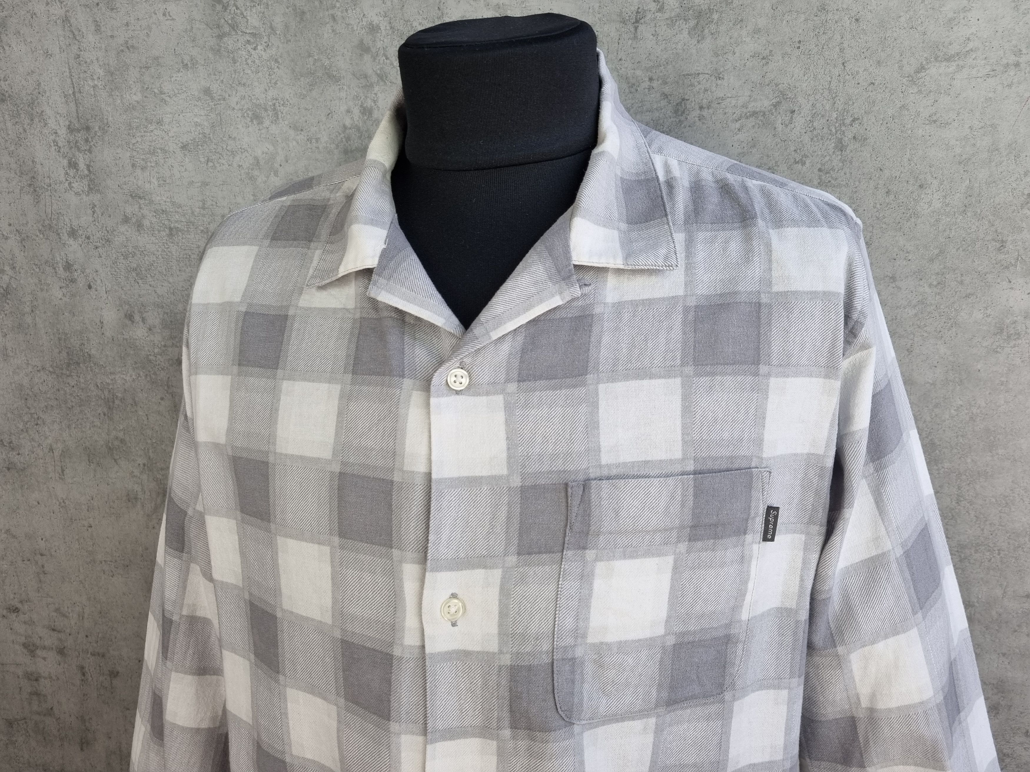 Flannel × Supreme Supreme Plaid Gray Plaid Soft Shirt Size US XL / EU 56 / 4 - 17 Thumbnail