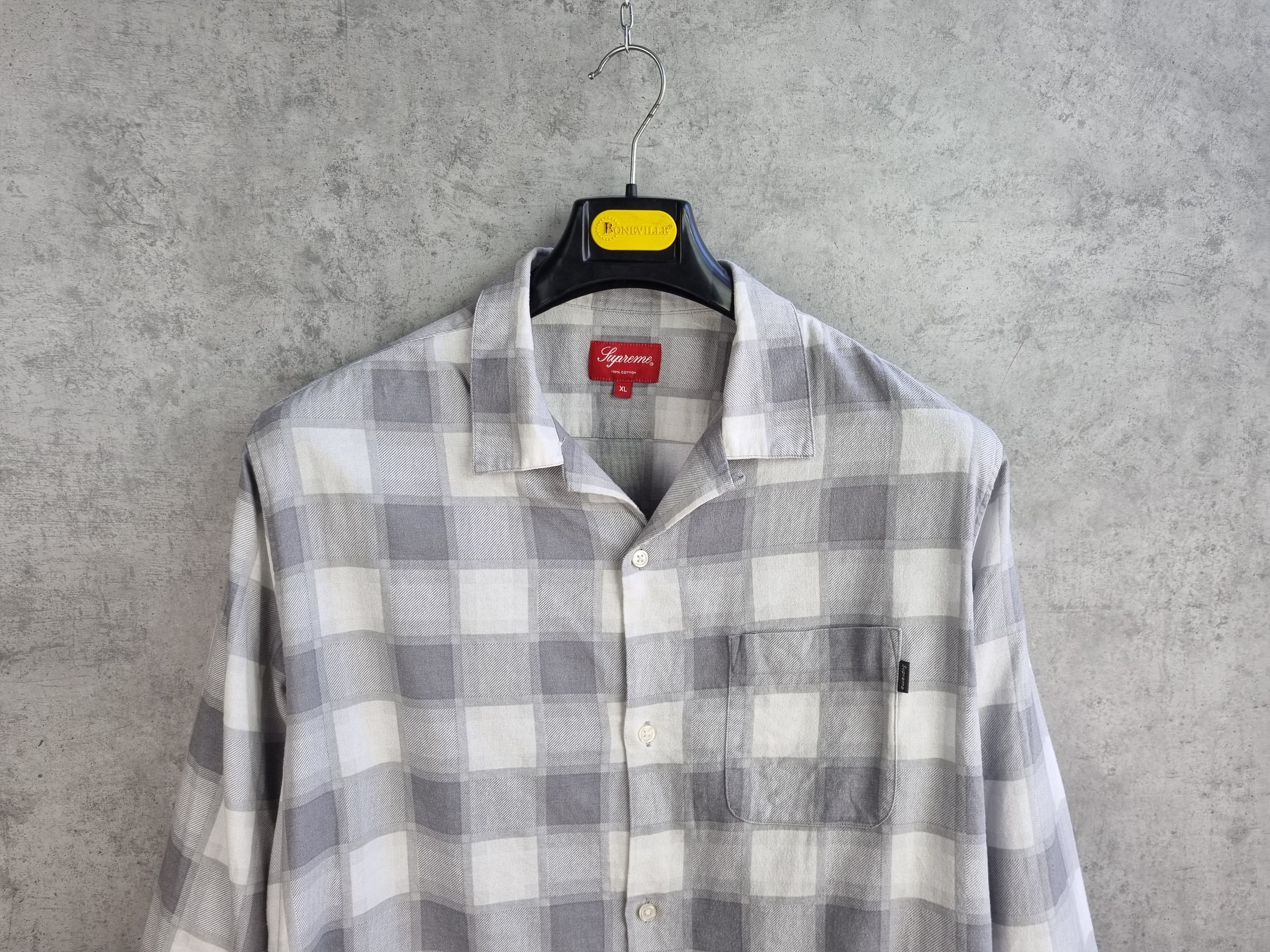 Flannel × Supreme Supreme Plaid Gray Plaid Soft Shirt Size US XL / EU 56 / 4 - 6 Thumbnail