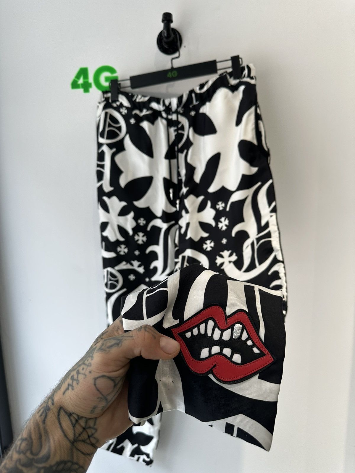 Chrome Hearts Chrome Hearts 100% SILK Fuck You PANTS Large Size US 33 - 2 Thumbnail