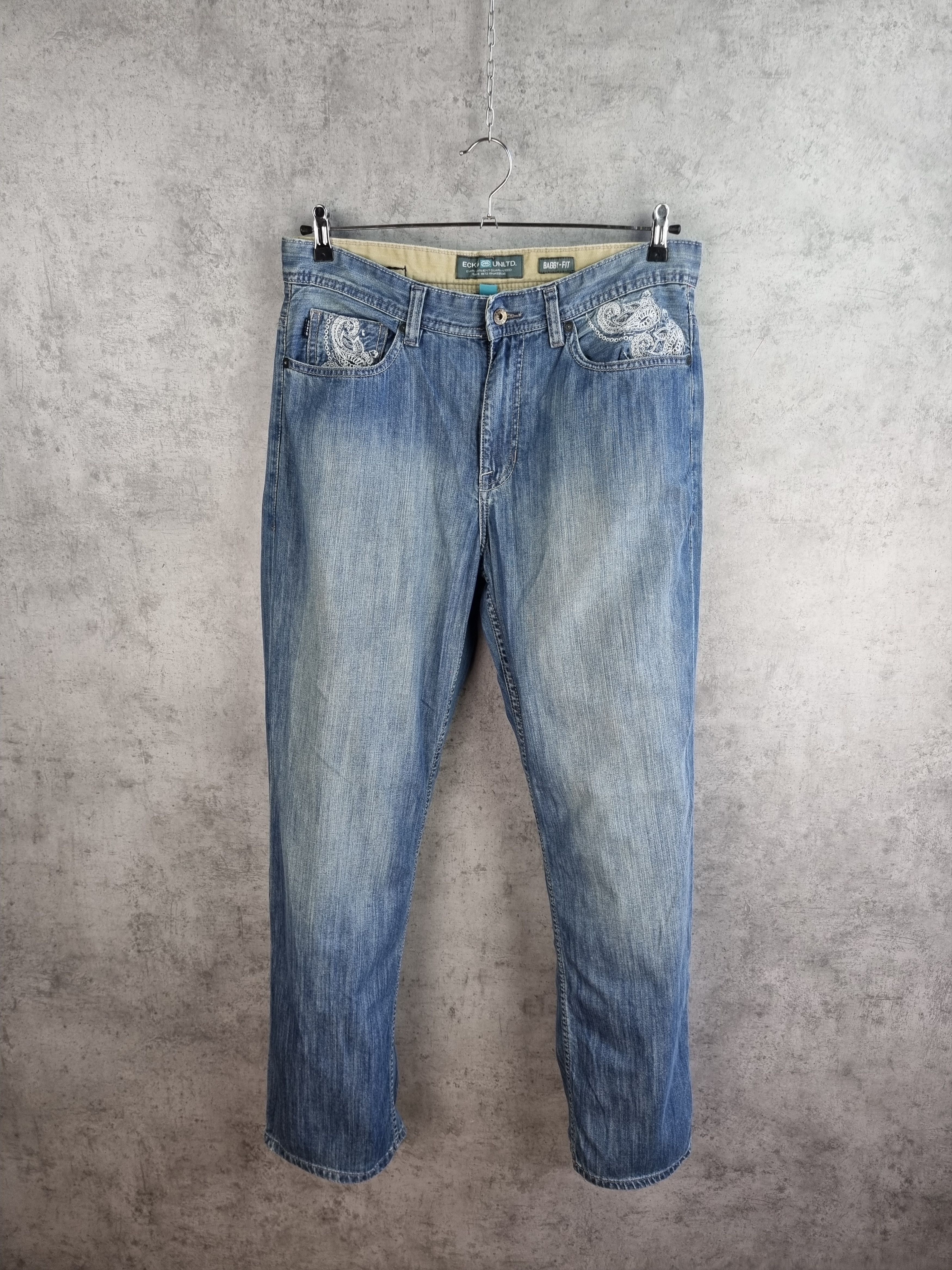 Ecko Unltd. Ecko Graffiti Style Embroidered Art Design Jeans Size US 34 / EU 50 - 3 Thumbnail