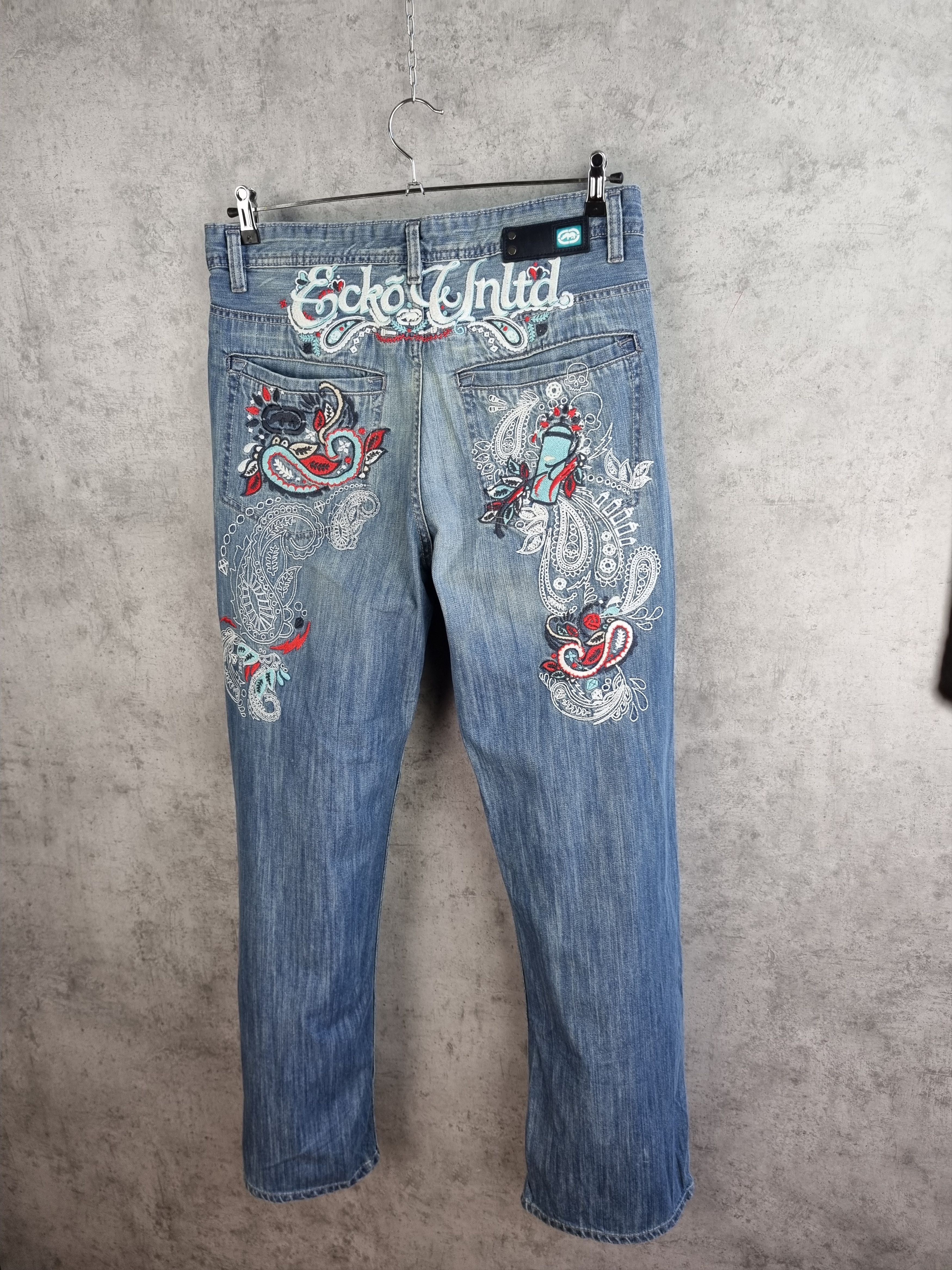 Ecko Unltd. Ecko Graffiti Style Embroidered Art Design Jeans Size US 34 / EU 50 - 11 Thumbnail