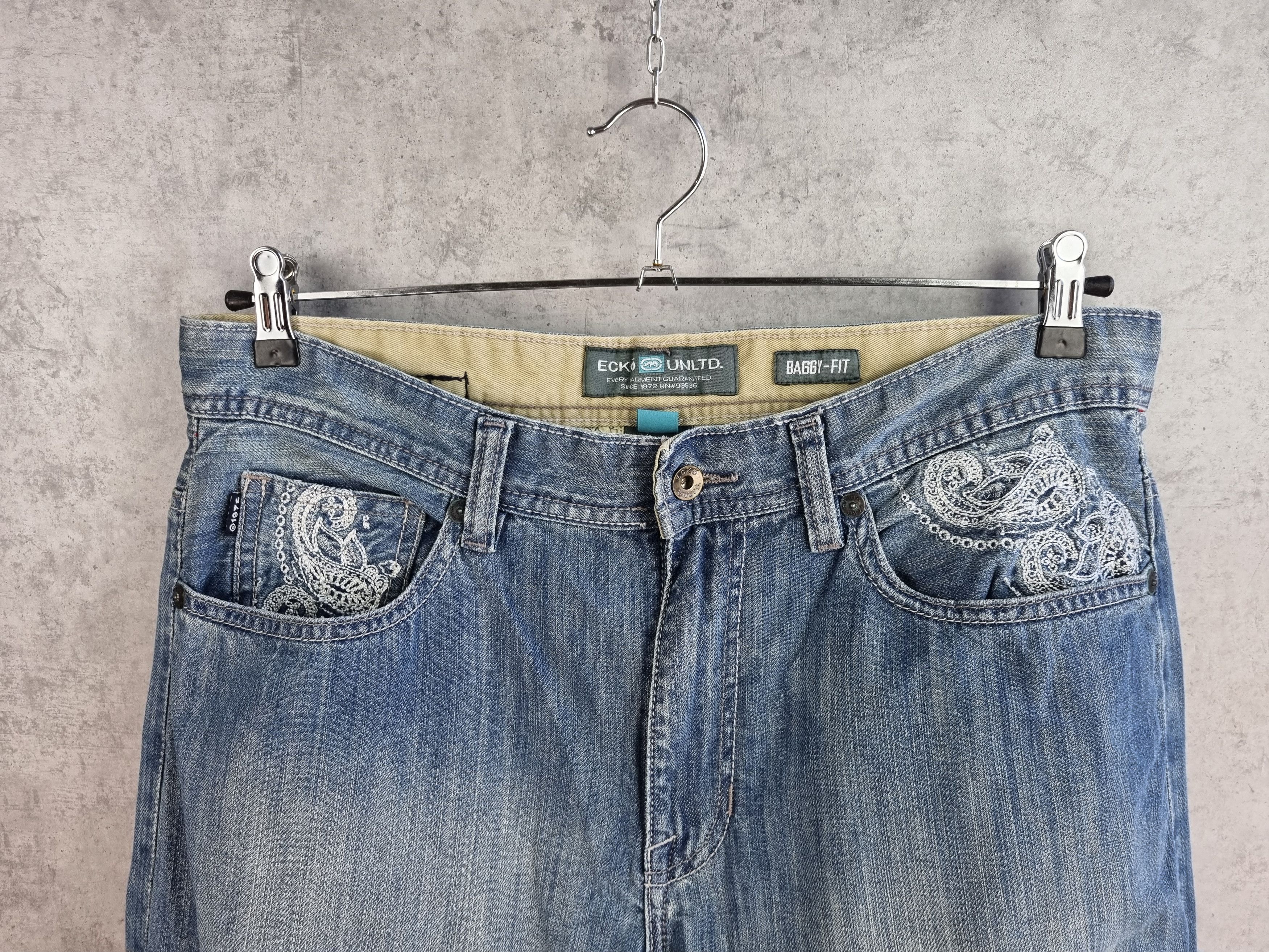 Ecko Unltd. Ecko Graffiti Style Embroidered Art Design Jeans Size US 34 / EU 50 - 10 Thumbnail