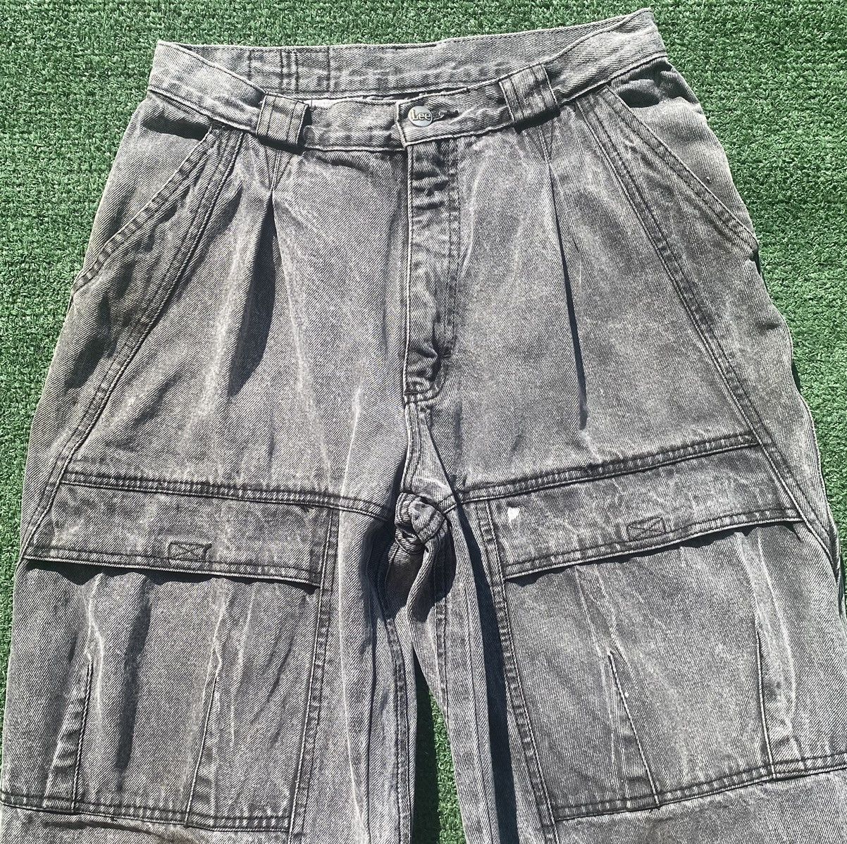 Lee Vintage 80's Lee Acid Wash High Waisted Distressed Jeans Size 27" / US 4 / IT 40 - 2 Thumbnail