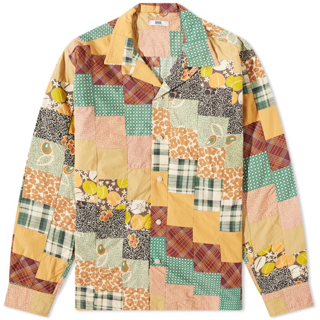 Bode SS23 BODE Diagonal Square Patchwork Shirt - S/M - NWT Size US S / EU 44-46 / 1 - 4 Thumbnail
