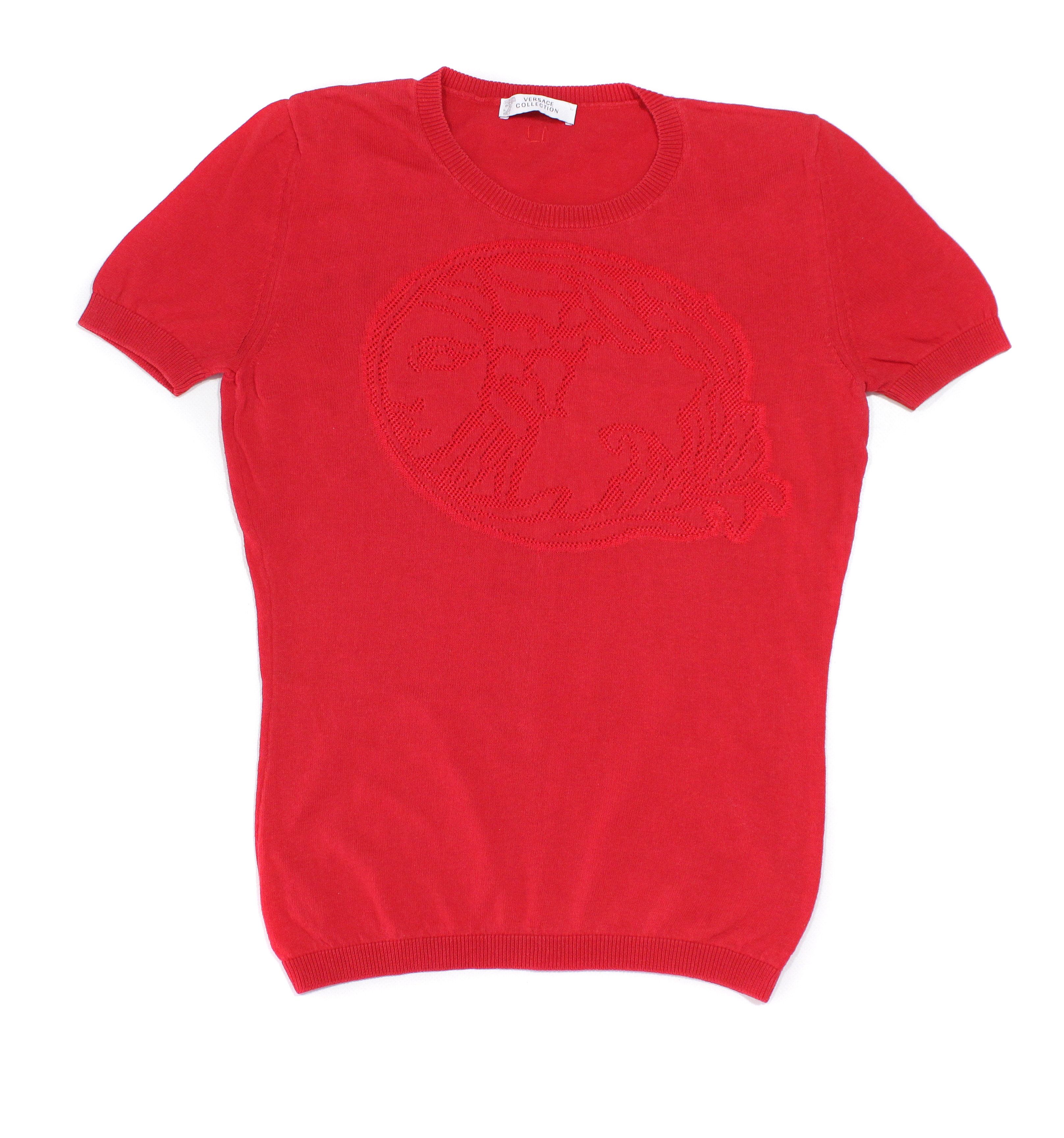 Versace Medusa Big Logo Knit Top Size XS / US 0-2 / IT 36-38 - 2 Thumbnail