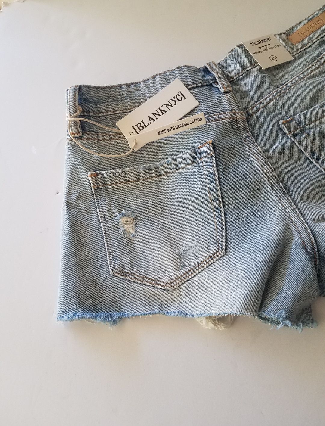 Vintage Blank NYC Vintage High-Rise Distressed Cutoff Denim Shorts Size 25" / US 0 / IT 36 - 8 Thumbnail