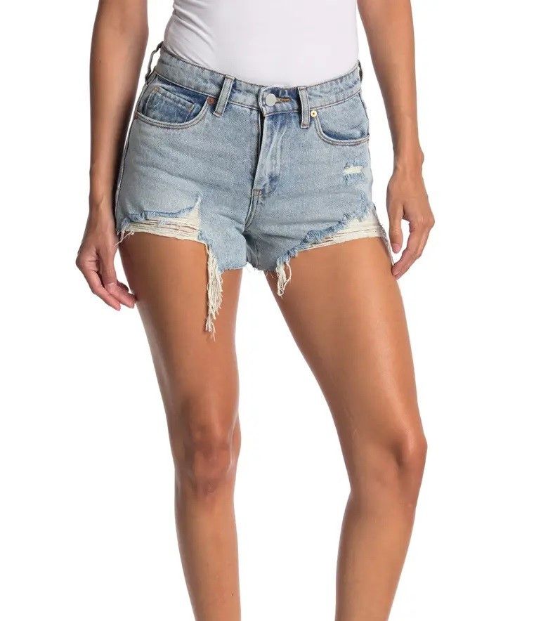 Vintage Blank NYC Vintage High-Rise Distressed Cutoff Denim Shorts Size 25" / US 0 / IT 36 - 2 Thumbnail