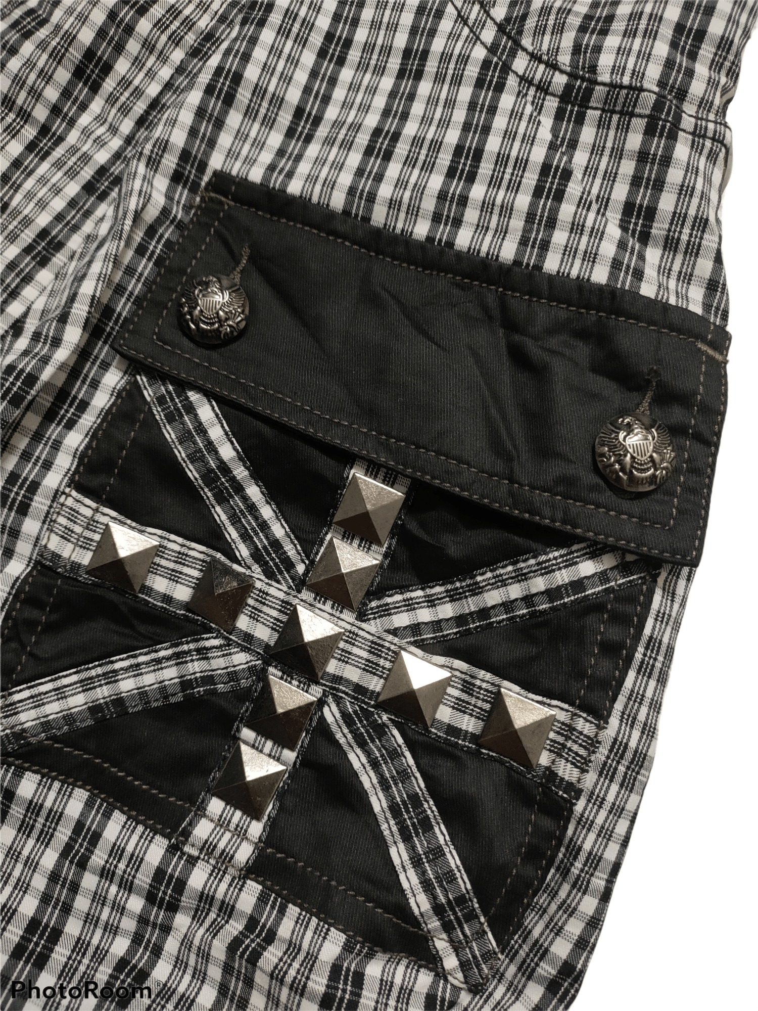 If Six Was Nine × Japanese Brand Punk Design by Algonquins Checkerboard Short Pant Size US 30 / EU 46 - 11 Thumbnail