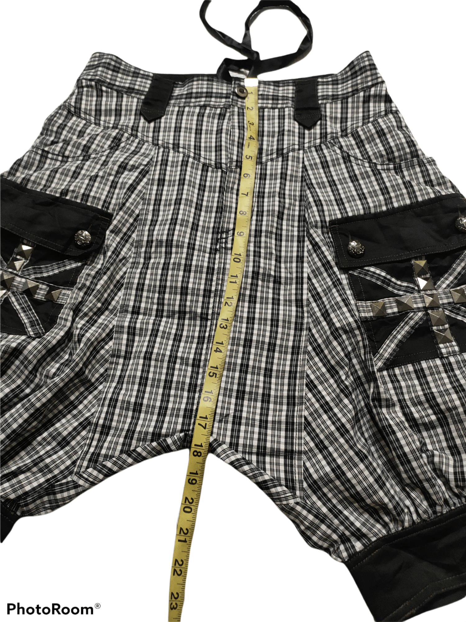 If Six Was Nine × Japanese Brand Punk Design by Algonquins Checkerboard Short Pant Size US 30 / EU 46 - 6 Thumbnail