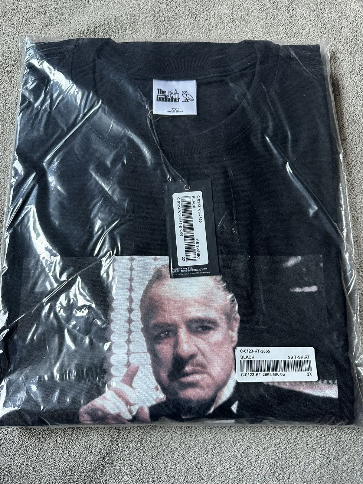 Image of Drake x Octobers Very Own Ovo X The Godfather Vito Corleone T-Shirt (New With Tags) in Black (Size 